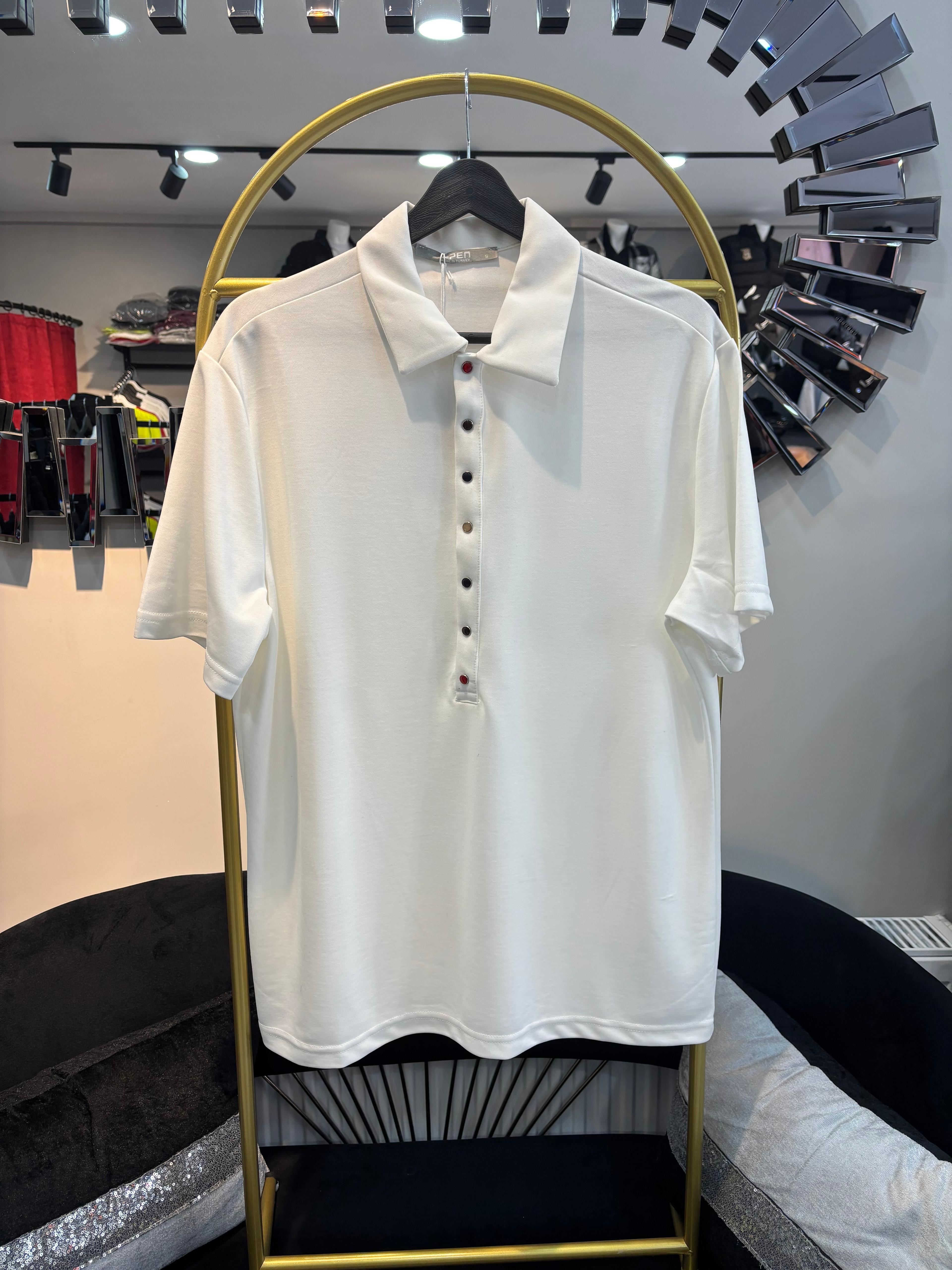 Renkli Düğmeli Polo Yaka Tshirt