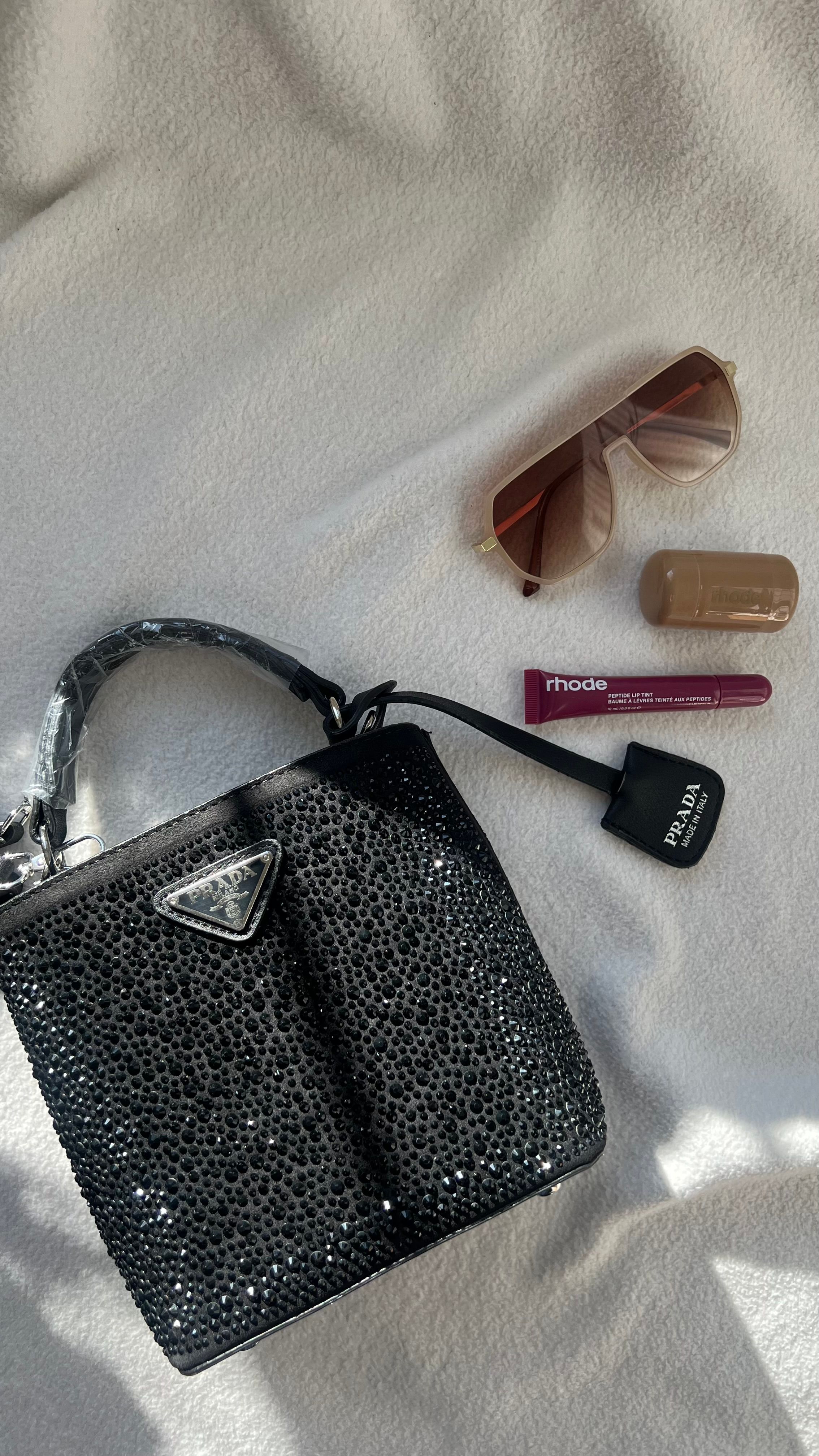 PRADA Panier Crystal Siyah Taş
