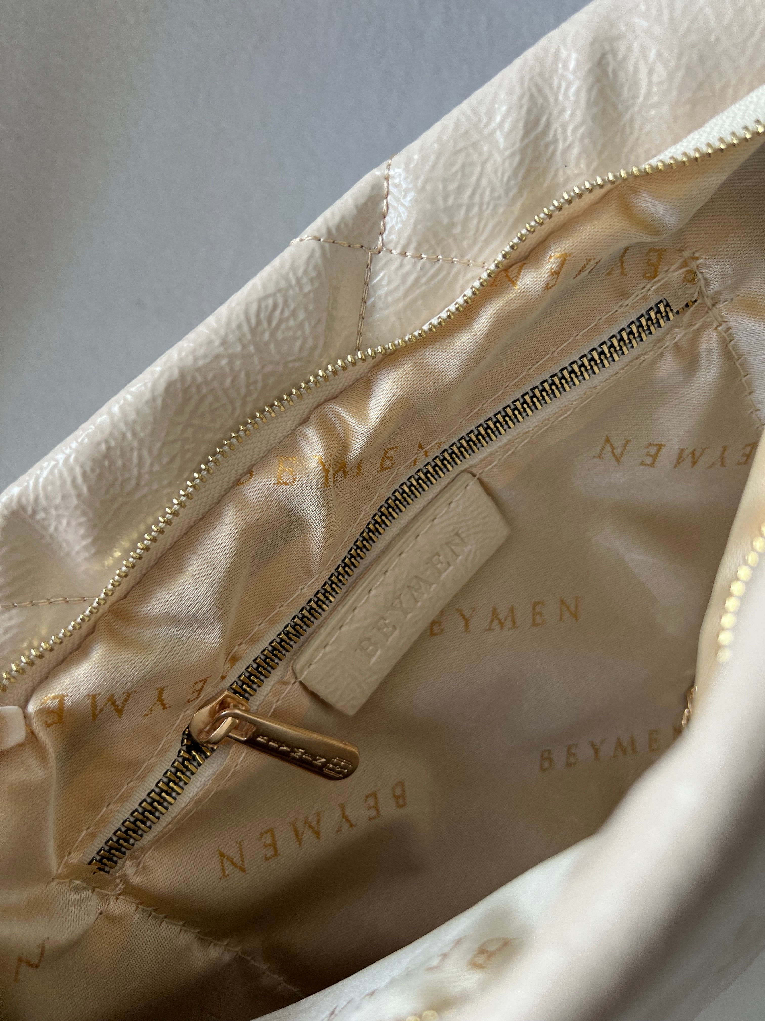  BEYMEN Clutch&Omuz Çantası - Krem
