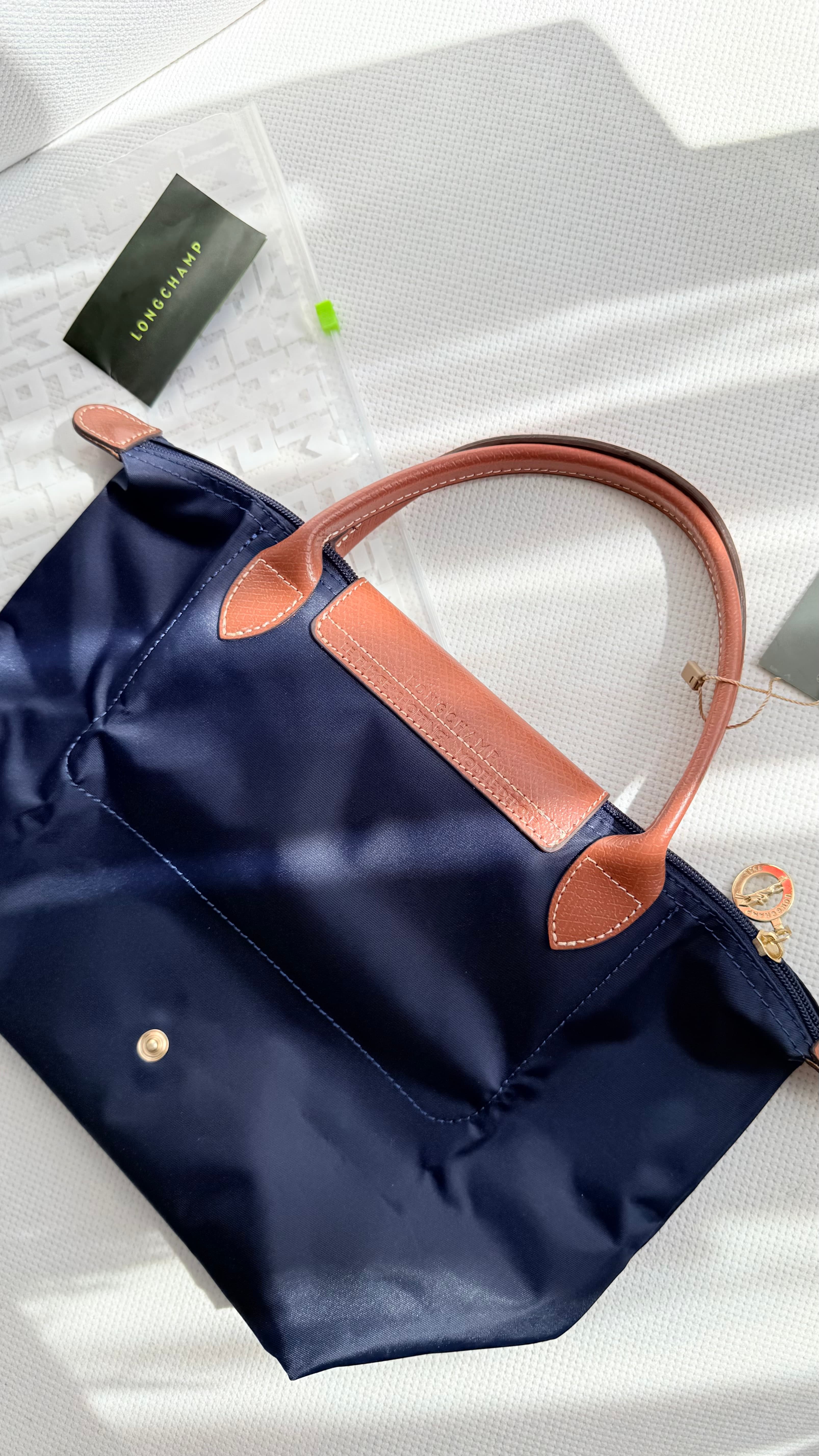 (İTHAL) Le Pliage Original Handbag Kısa Sap-LACİVERT (S BEDEN)