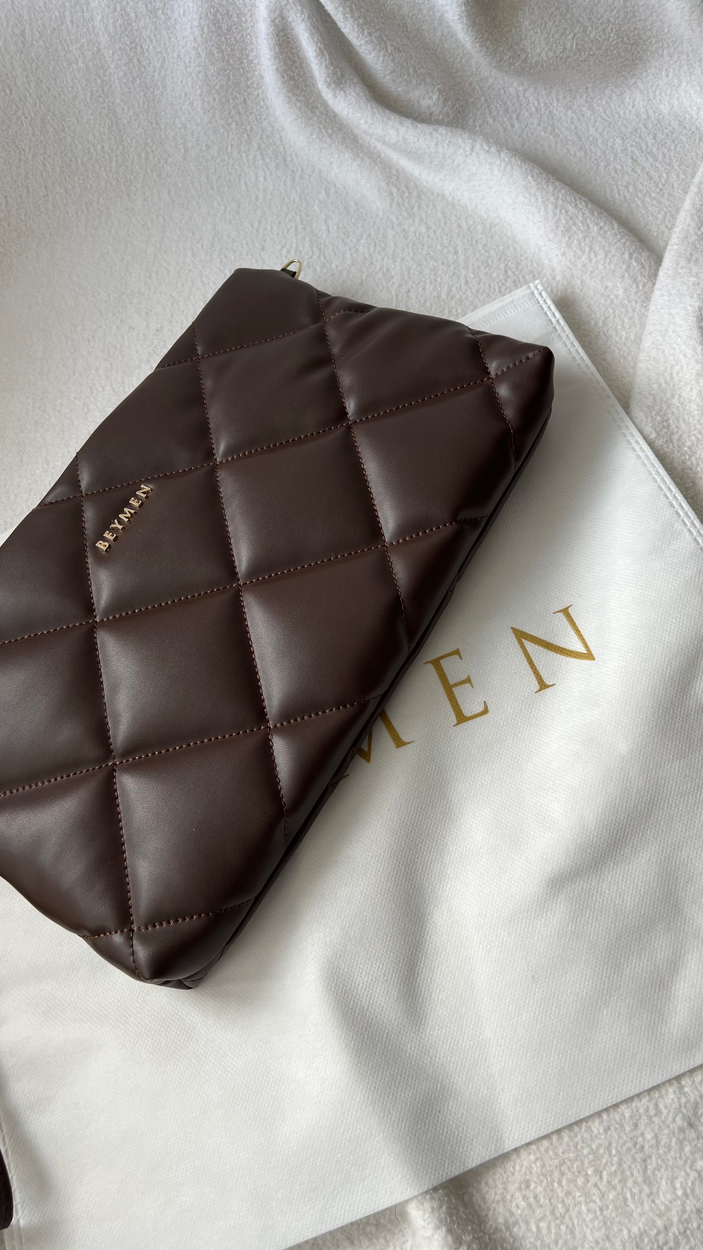 BEYMEN Clutch&Omuz Çantası-Kahverengi