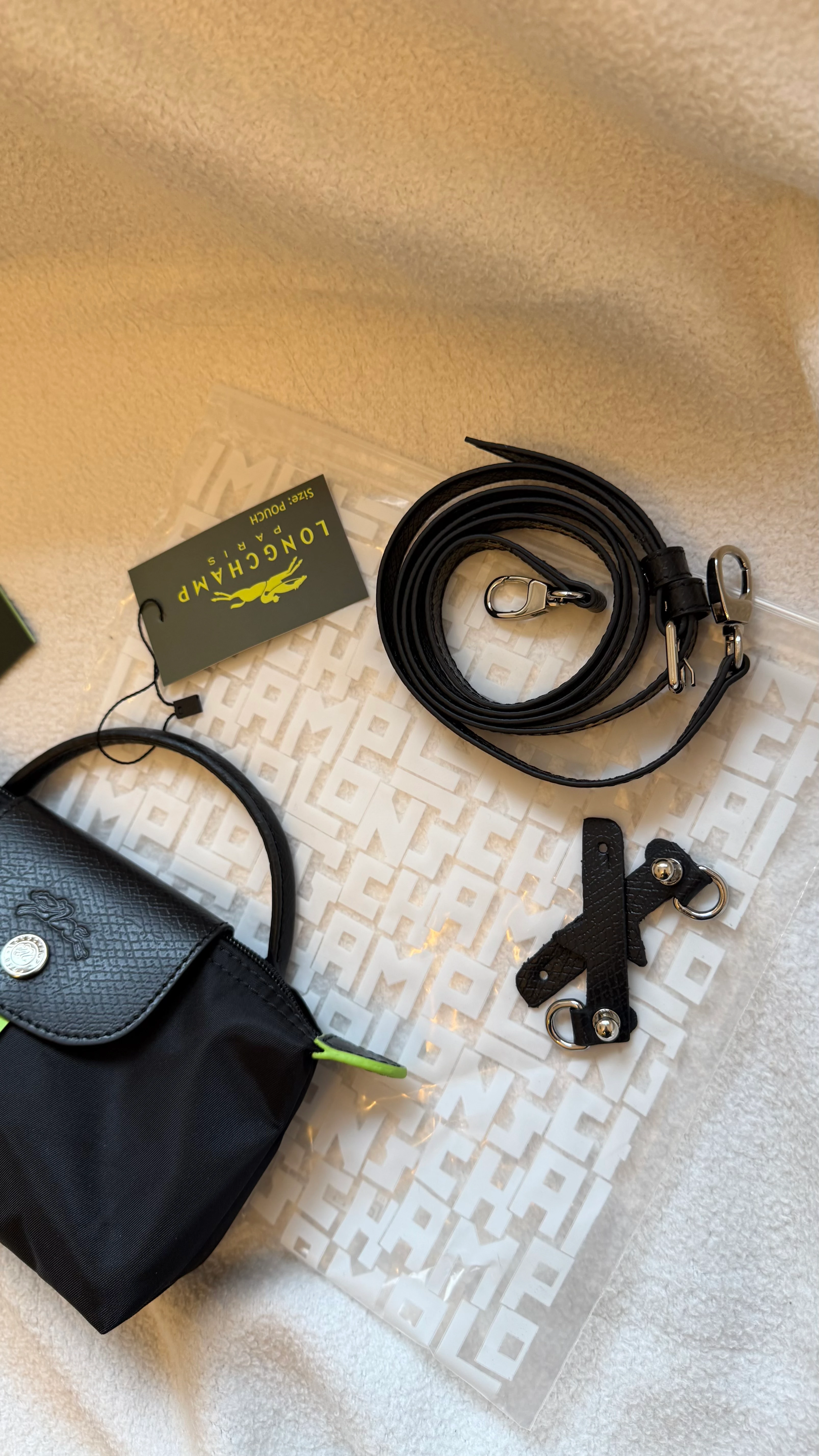 (İTHAL)Longchamp Le Pliage POUCH - SİYAH/Siyah