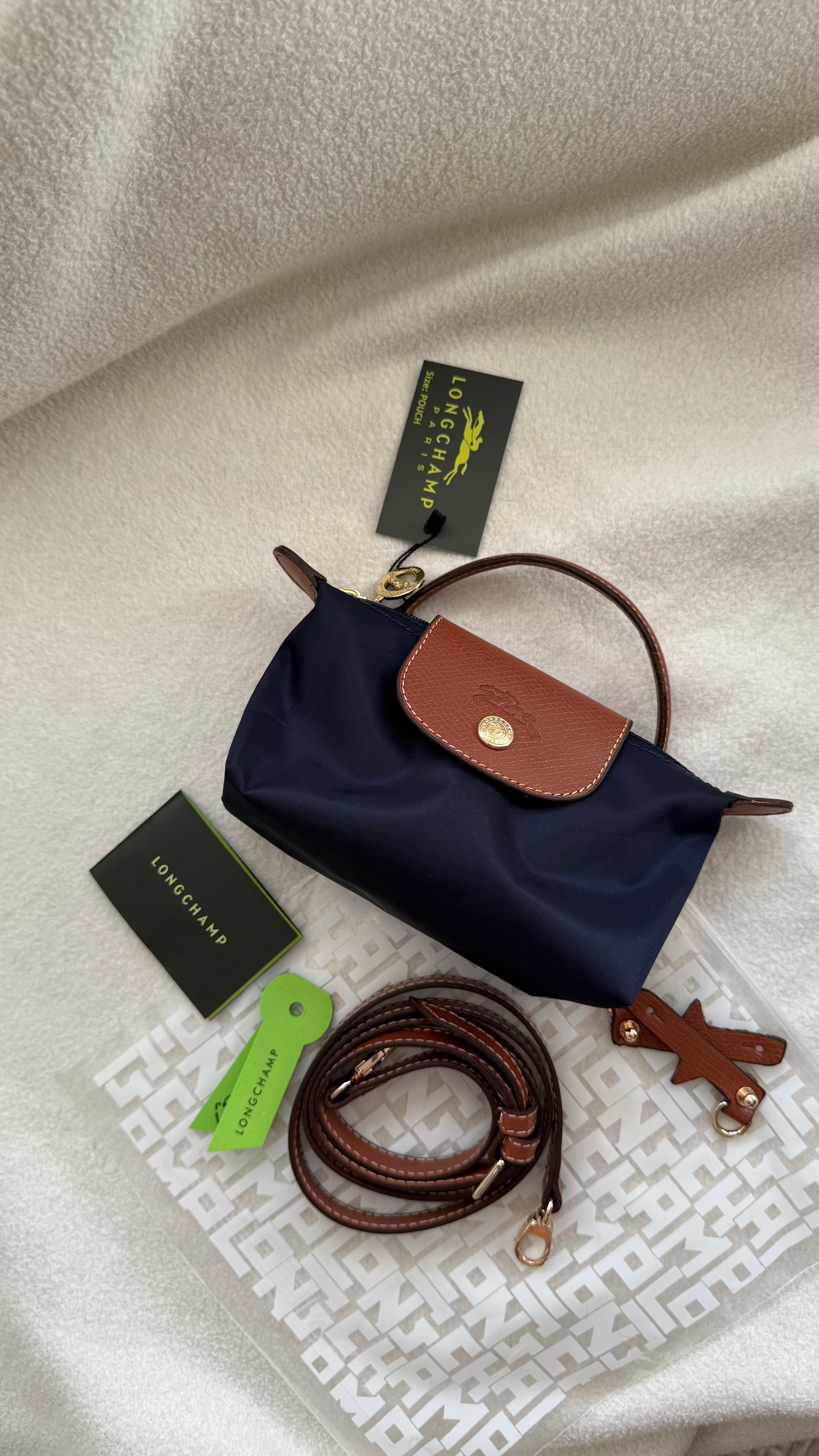 (İTHAL)Longchamp Le Pliage ORJ. Pouch - LACİVERT
