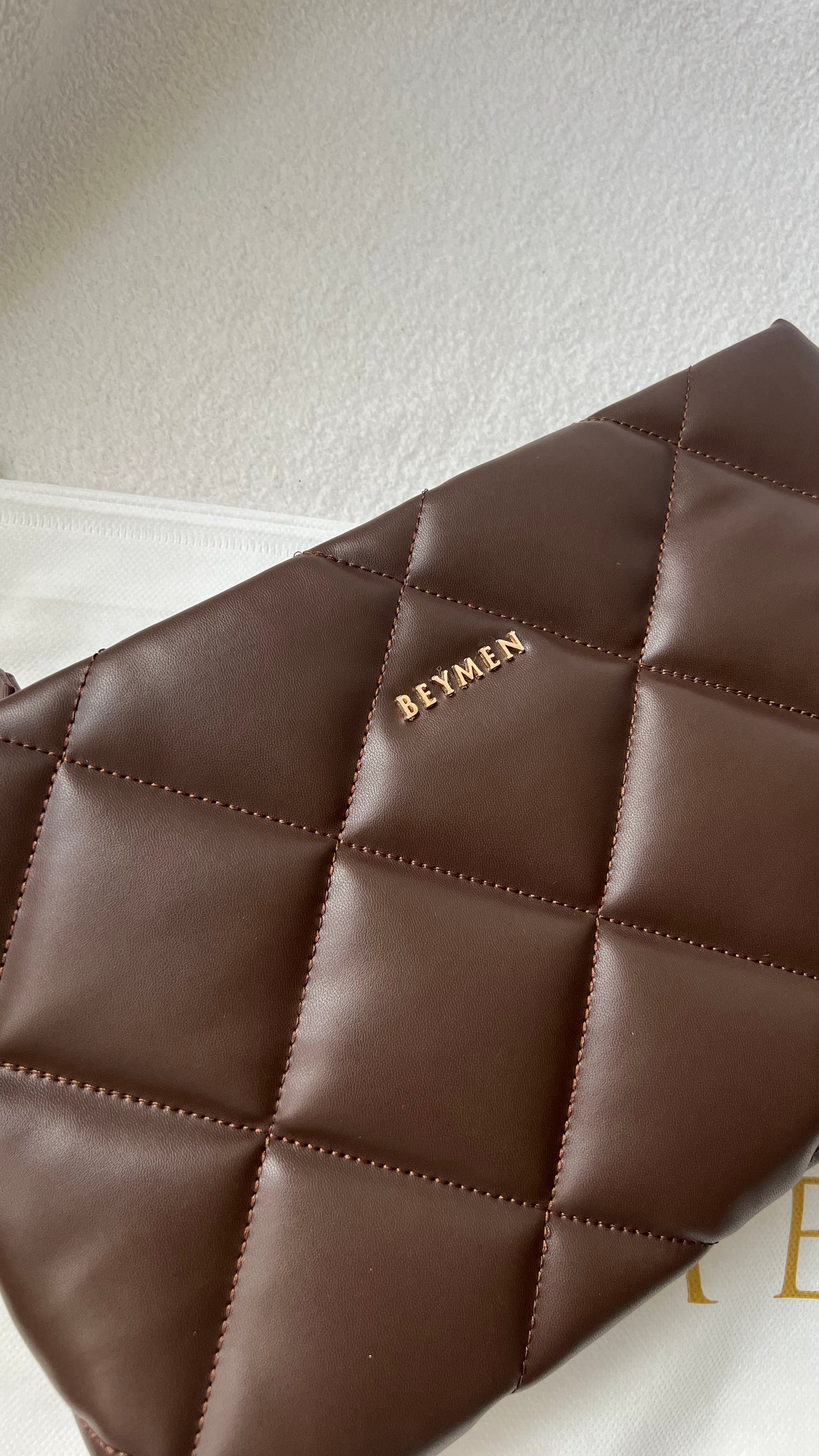 BEYMEN Clutch&Omuz Çantası-Kahverengi