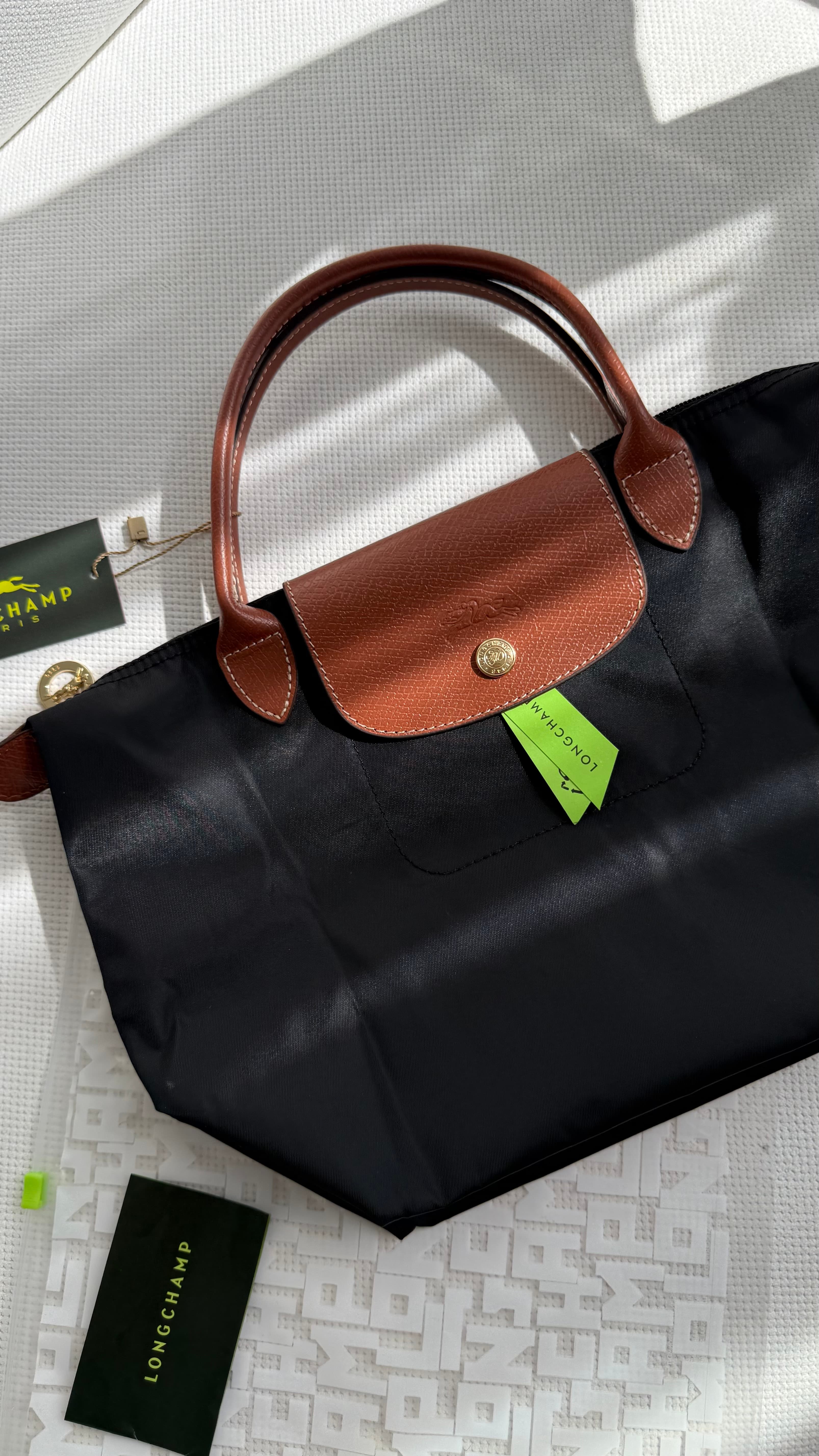 (İTHAL) Le Pliage Original Handbag Kısa Sap-Siyah (S BEDEN)