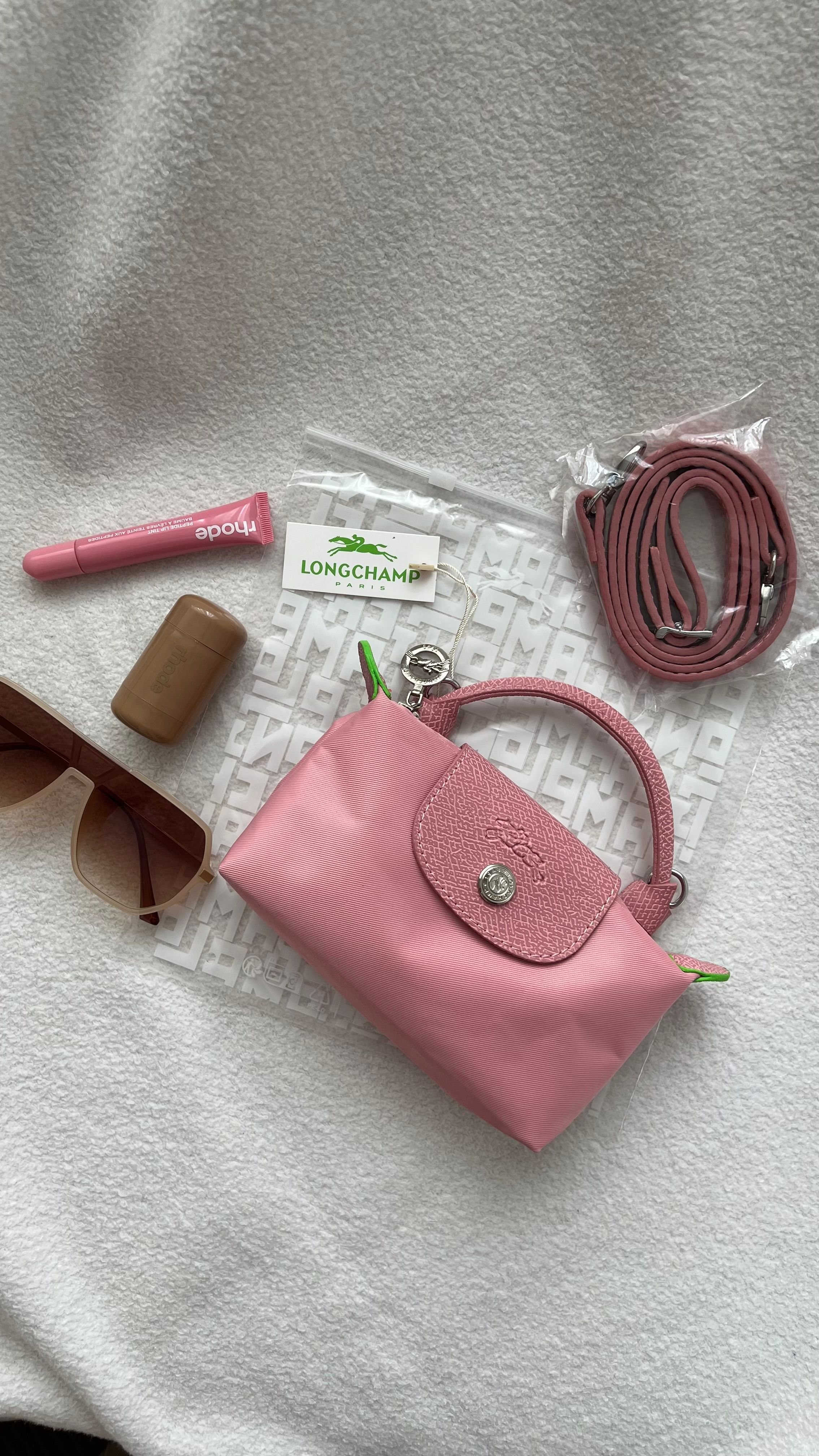 Longchamp La Pliage Mini Pembe&Yeşil