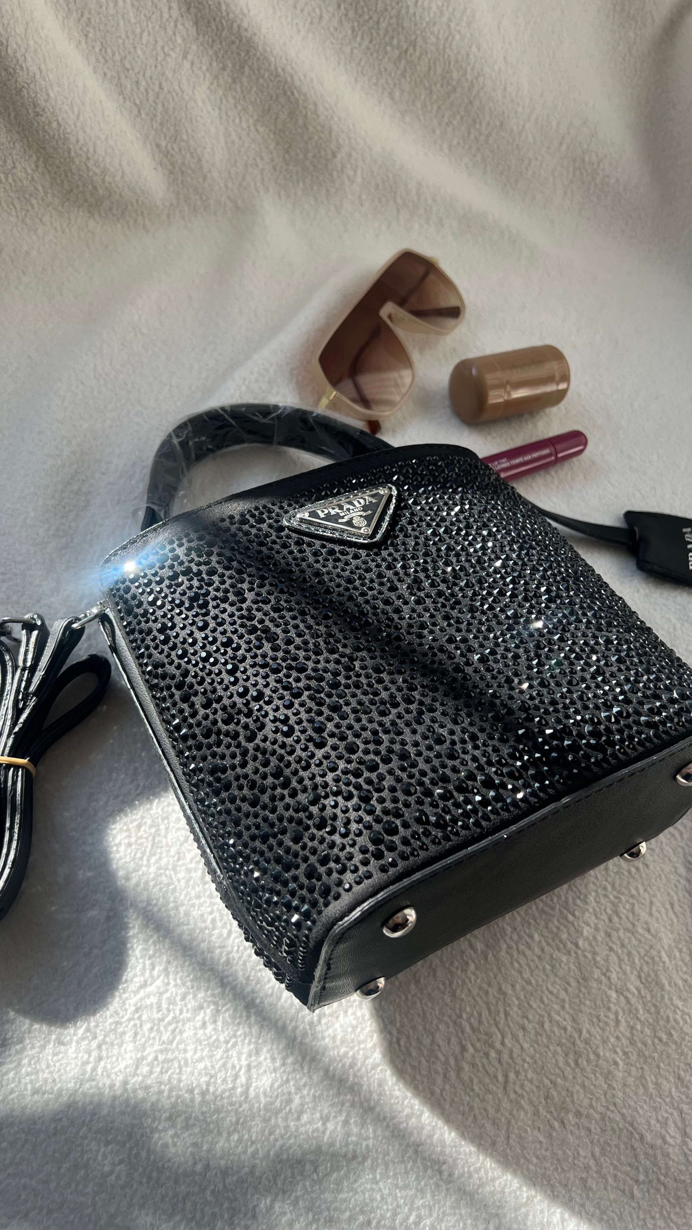PRADA Panier Crystal Siyah Taş