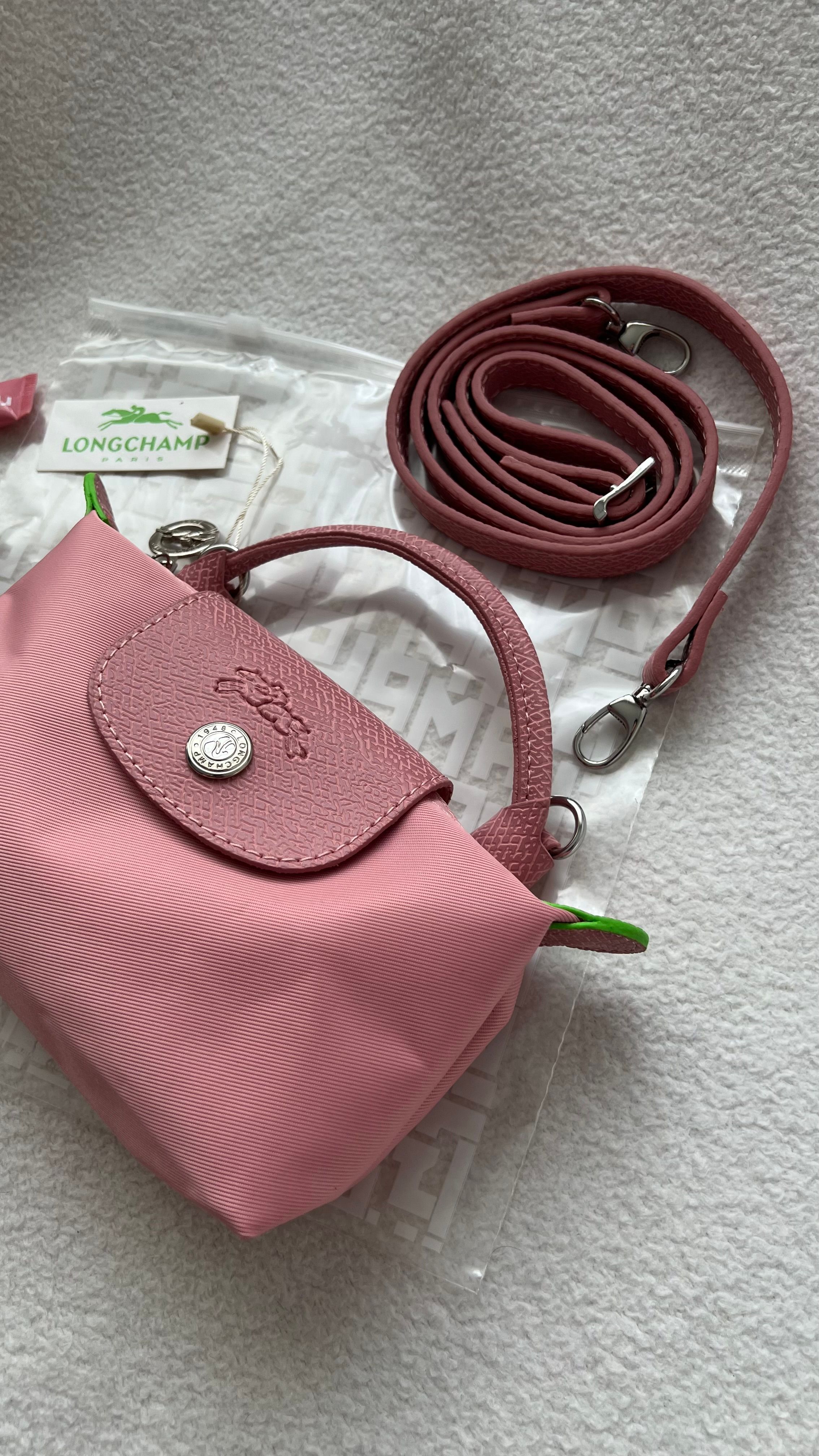 Longchamp La Pliage Mini Pembe&Yeşil