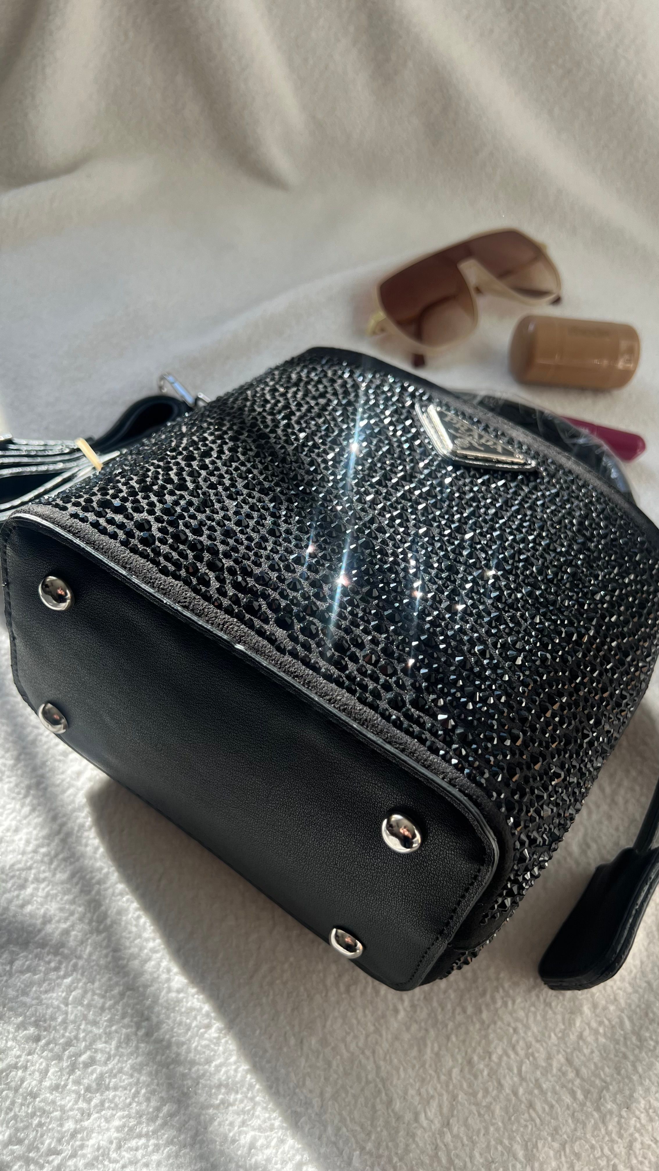 PRADA Panier Crystal Siyah Taş