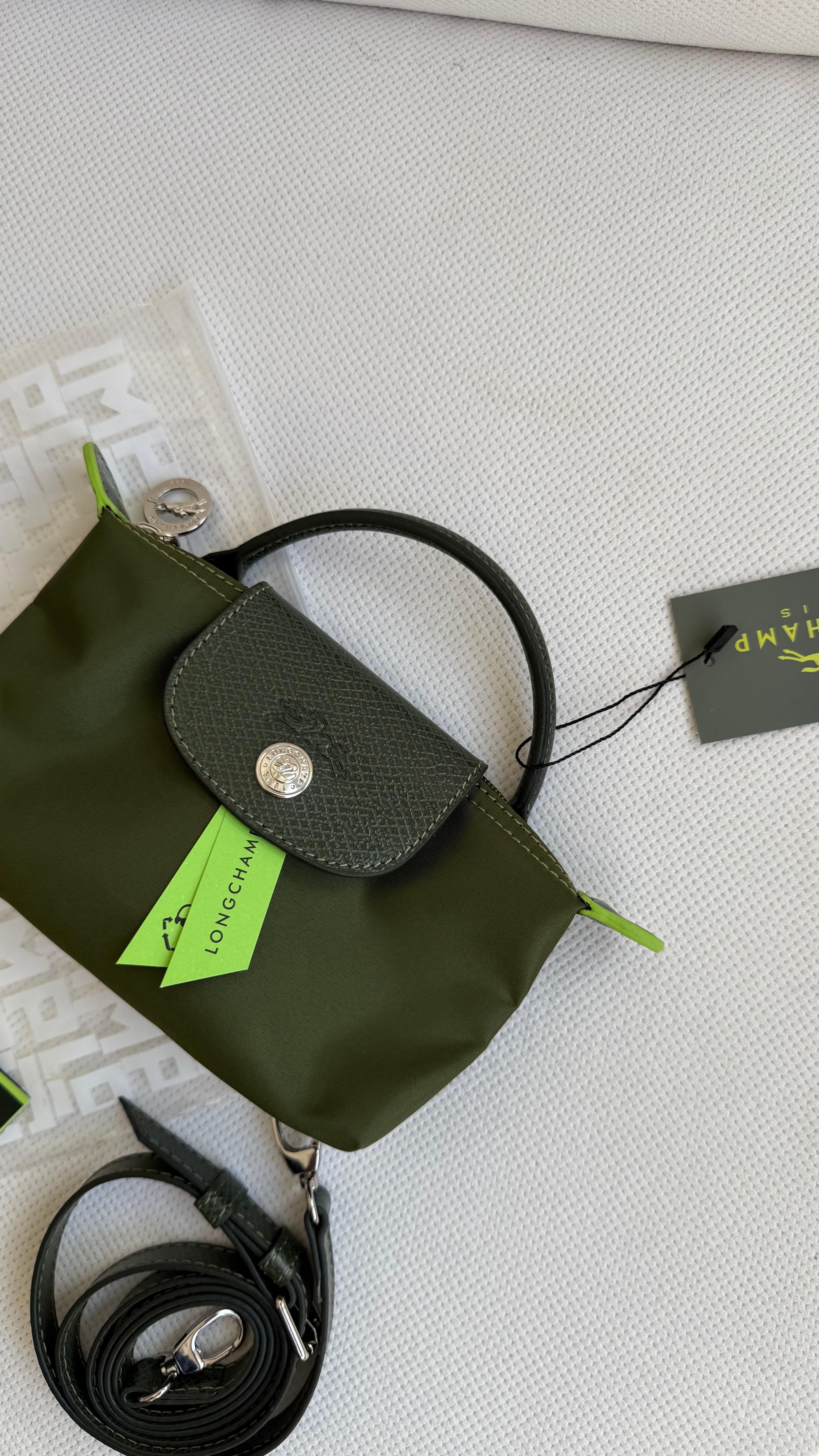 (İTHAL)Longchamp Le Pliage ORJ. Pouch - YEŞİL