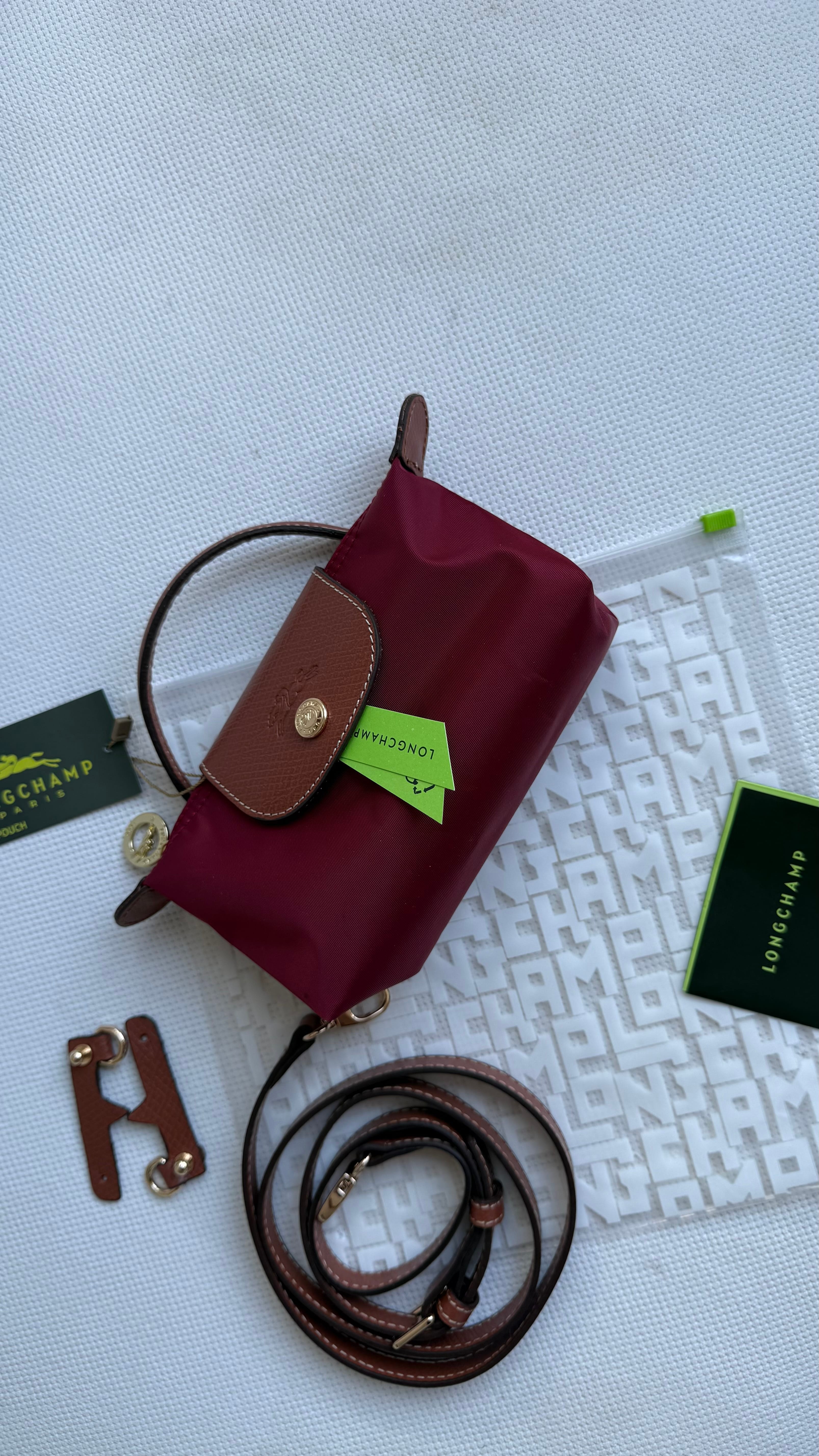 (İTHAL)Longchamp Le Pliage ORJ. Pouch - BORDO