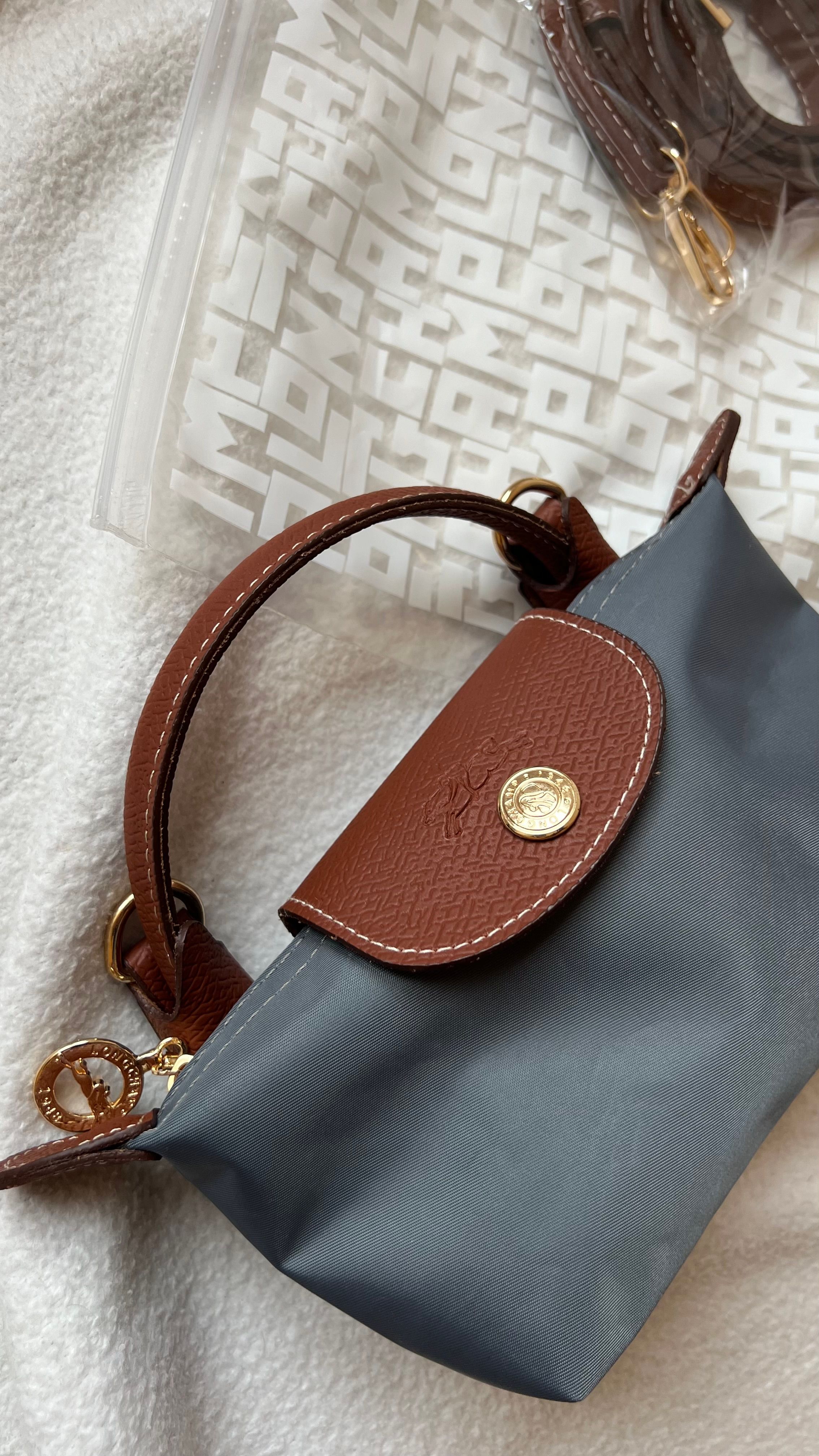 Longchamp La Pliage Koyu Gri-MİNİ
