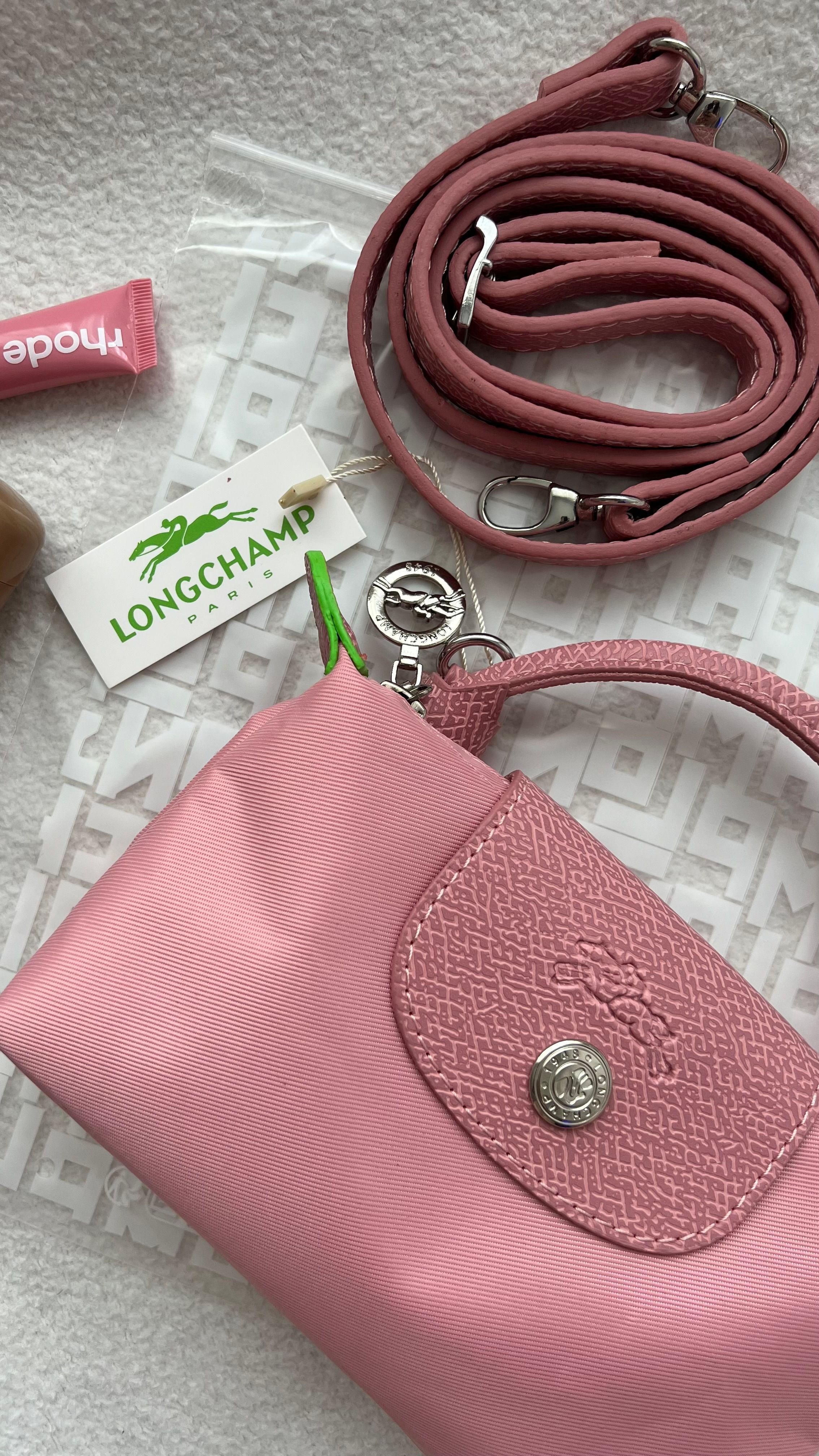 Longchamp La Pliage Mini Pembe&Yeşil