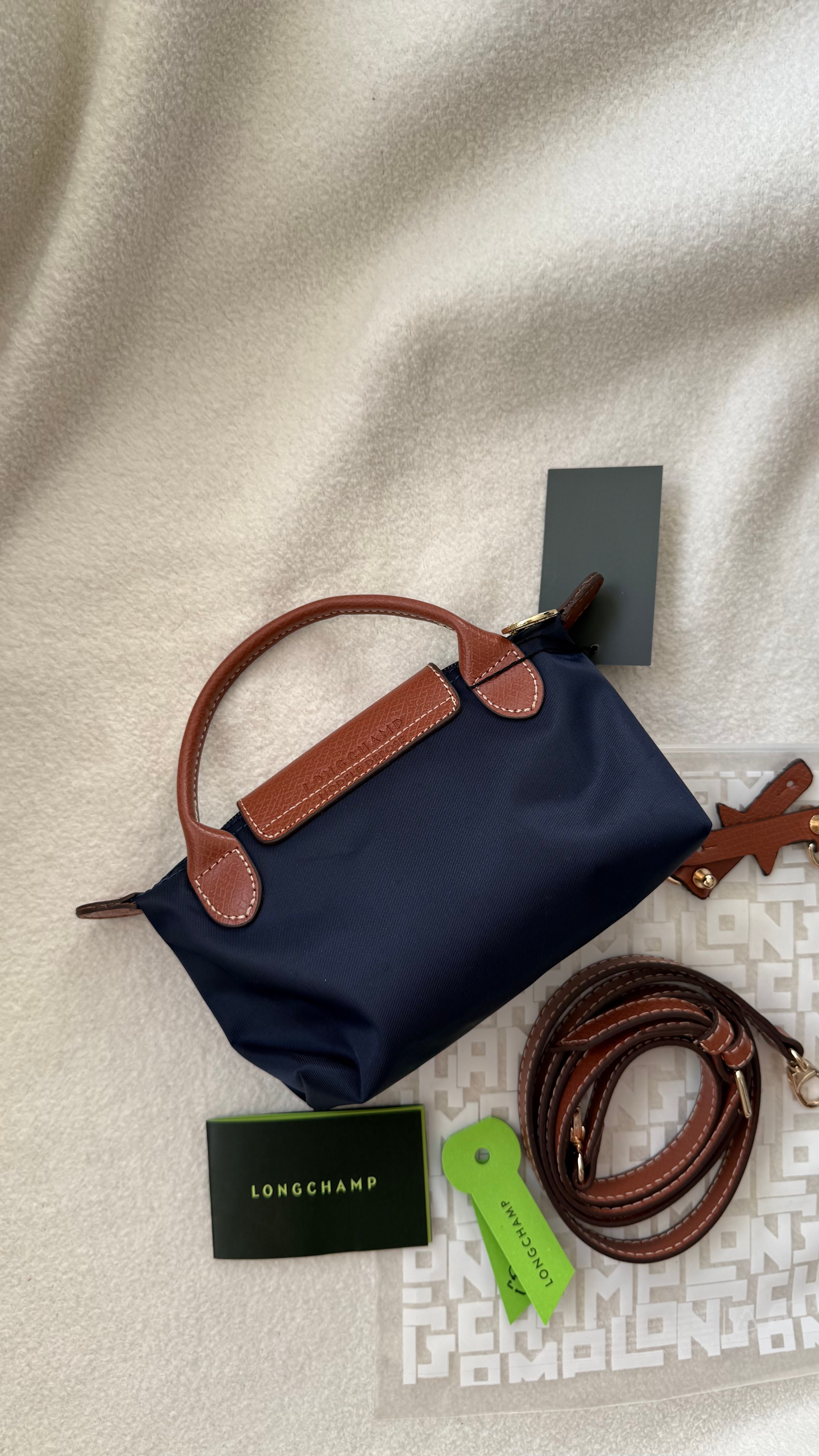 (İTHAL)Longchamp Le Pliage ORJ. Pouch - LACİVERT