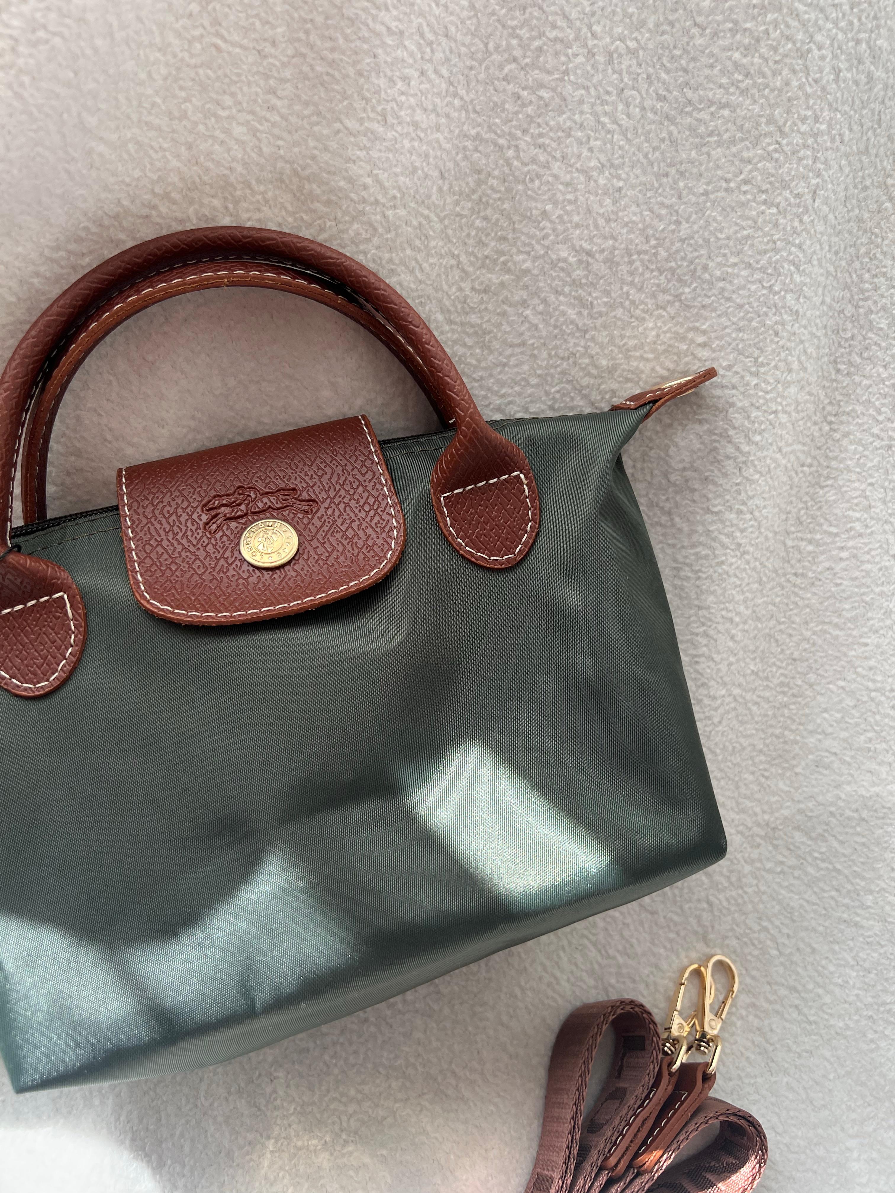  Longchamp La Pliage Yeşil&Taba -Xsmall