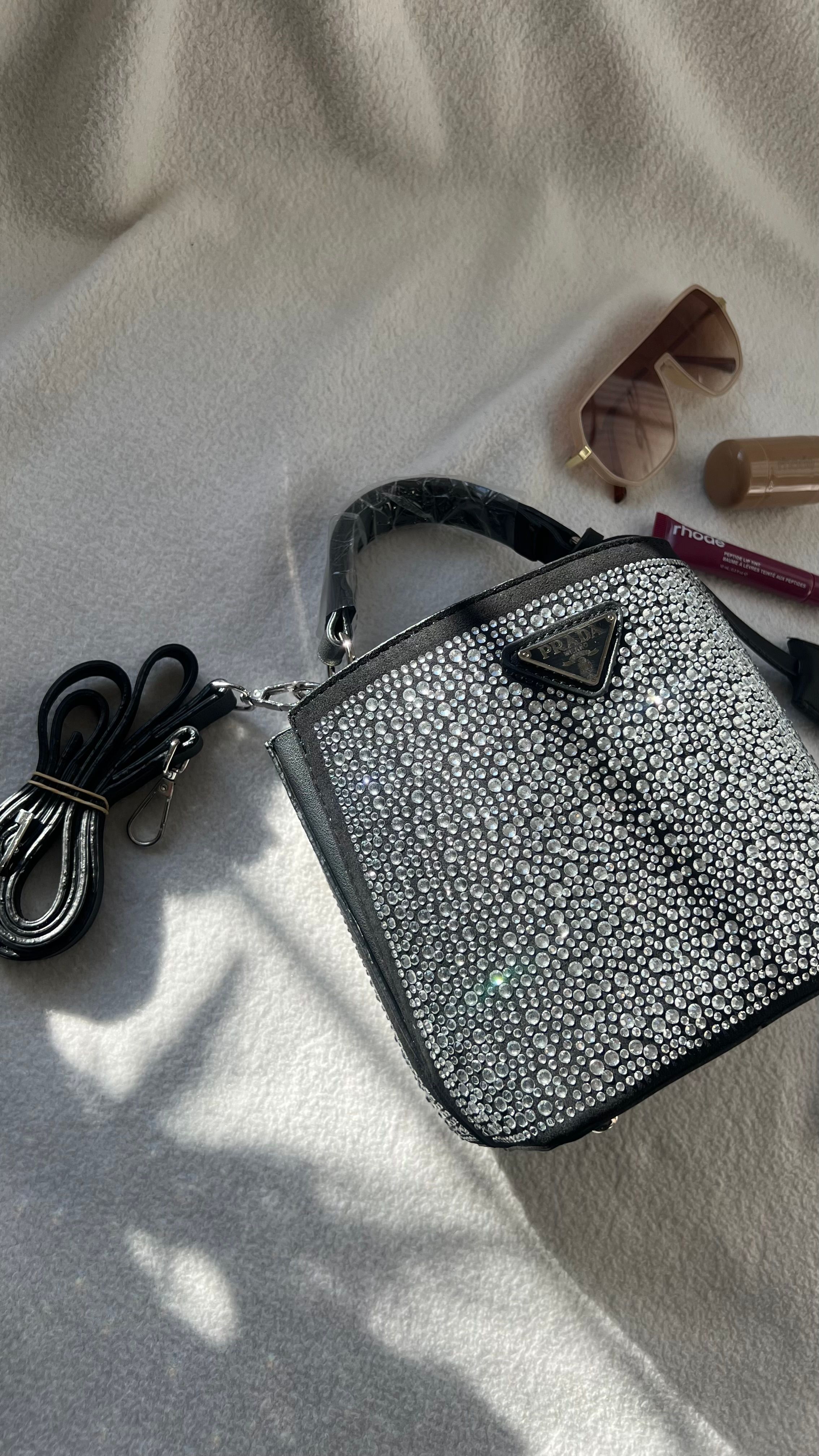 PRADA Panier Crystal Gümüş