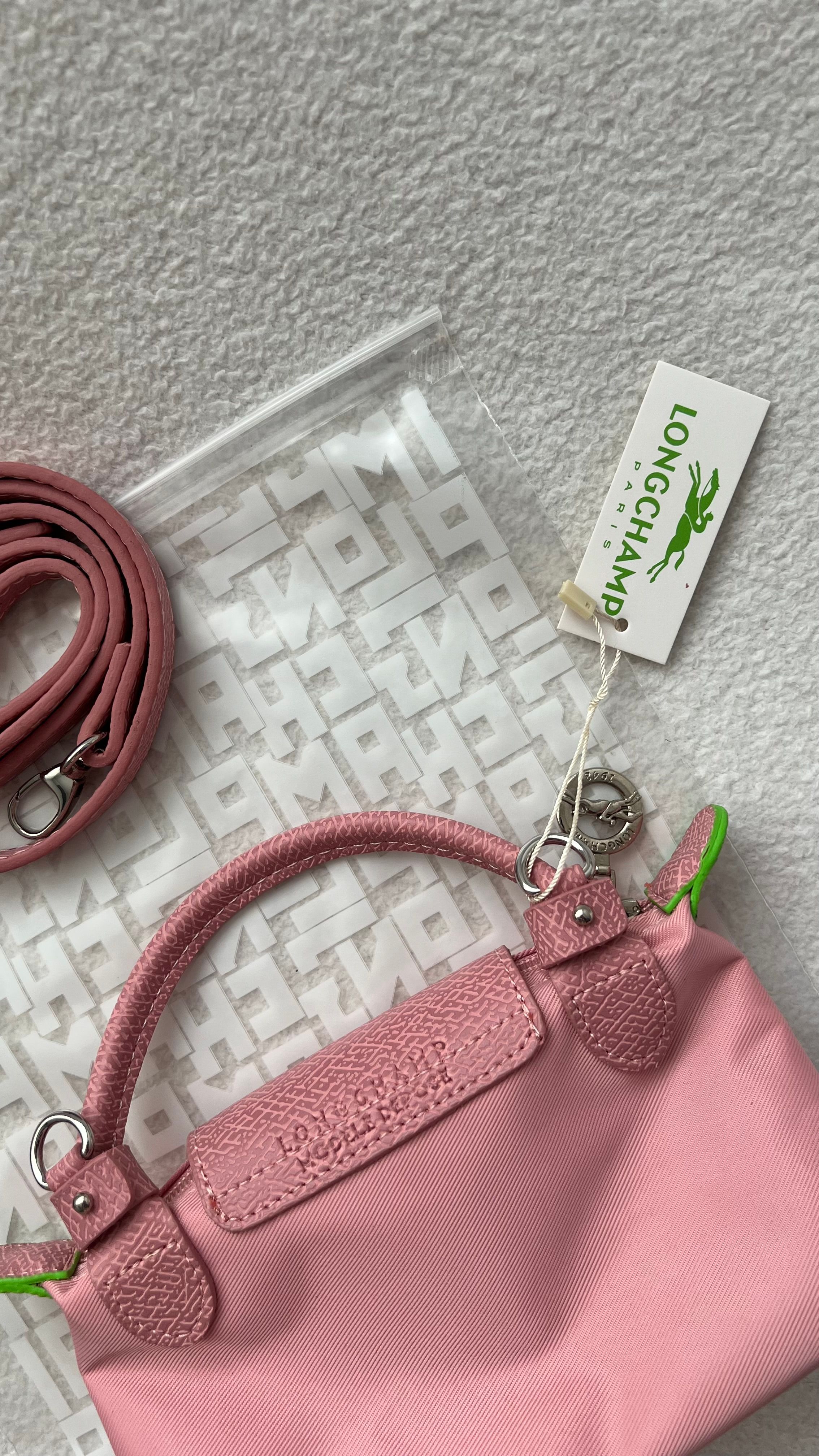 Longchamp La Pliage Mini Pembe&Yeşil