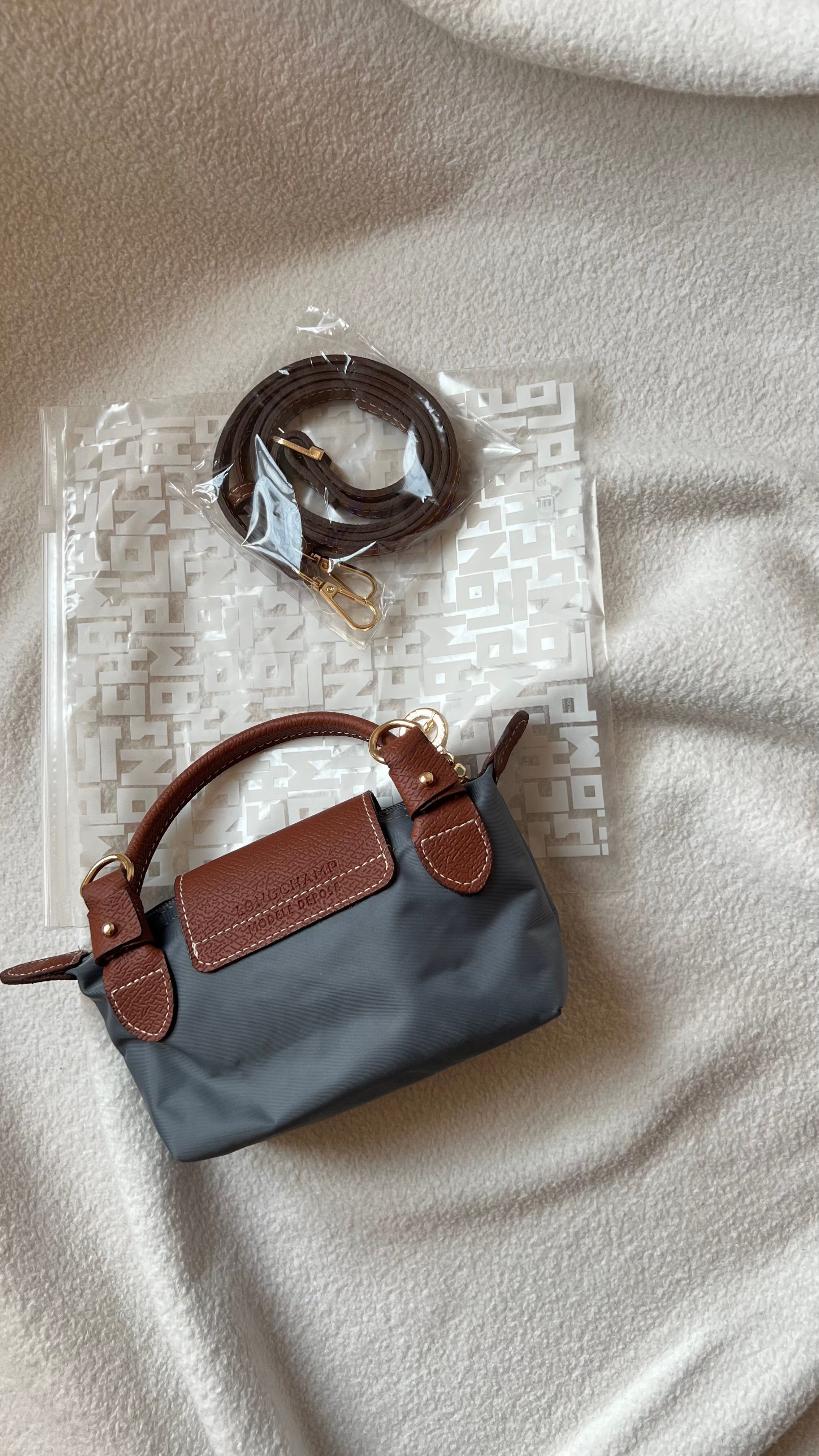 Longchamp La Pliage Koyu Gri-MİNİ