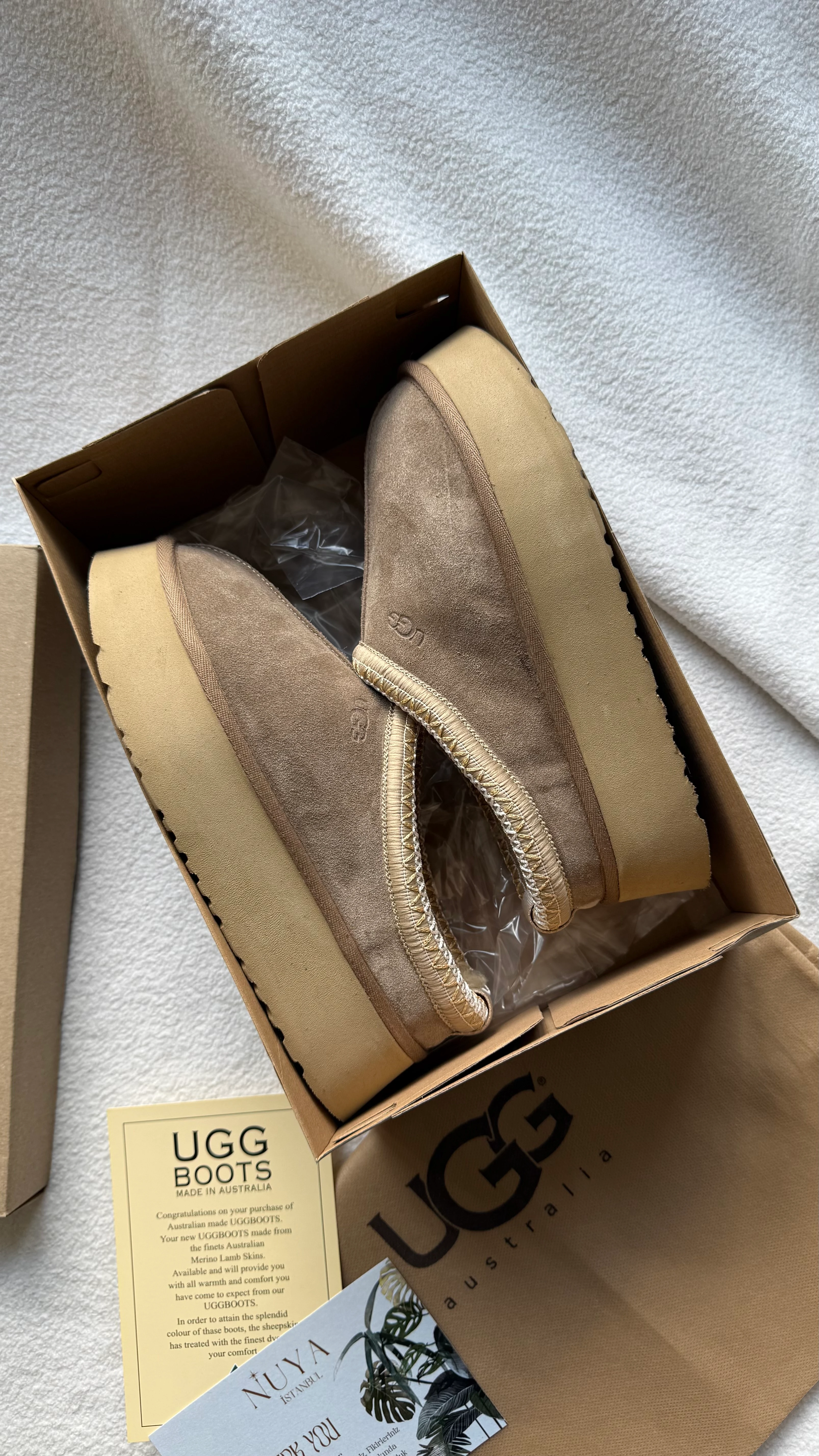 UGG TAZZ VİZON (GERÇEK KÜRK/GERÇEK DERİ) - DAR KALIP