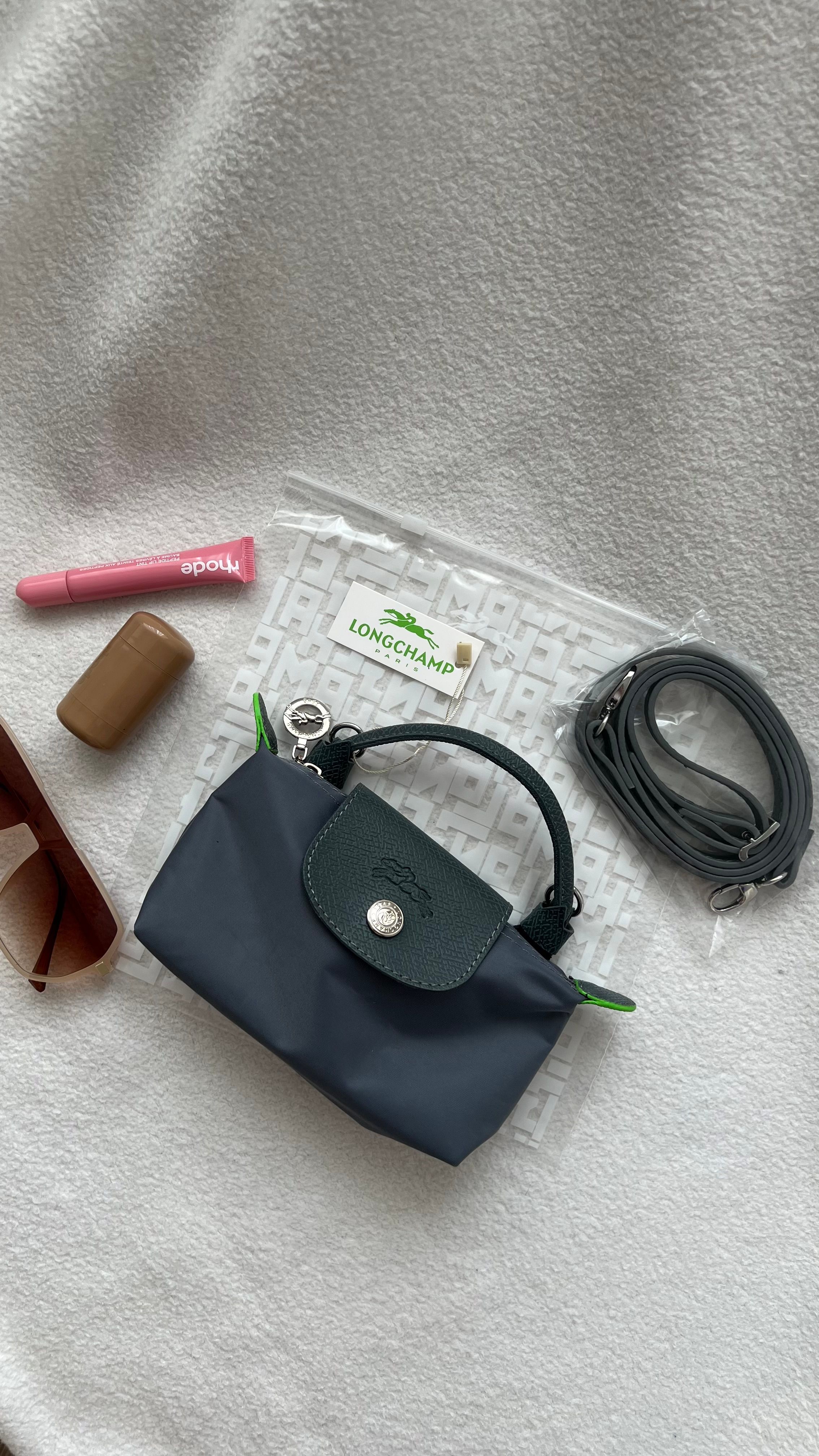 Longchamp La Pliage Mini Gri&Yeşil