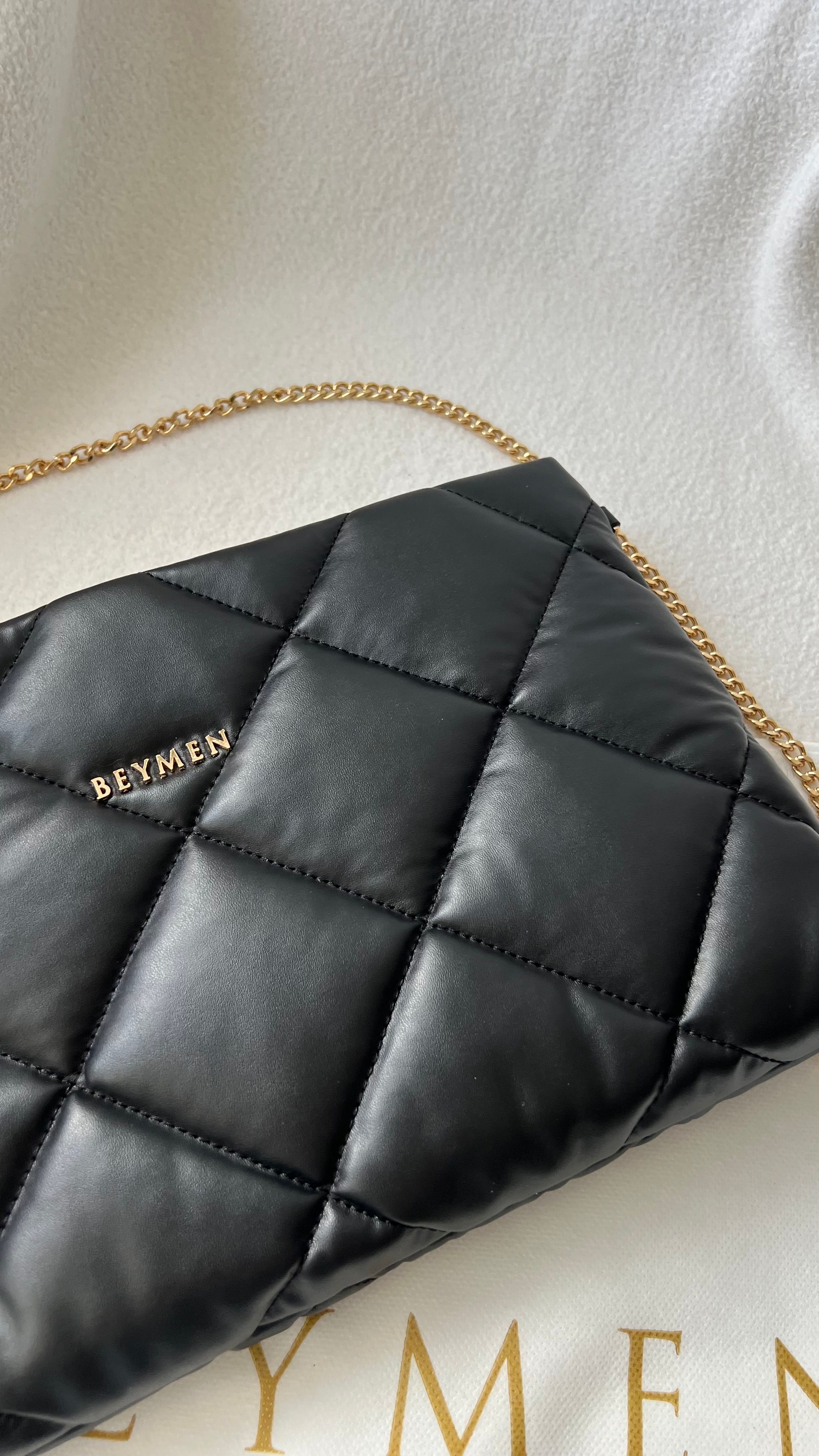 BEYMEN Clutch&Omuz Çantası-Siyah