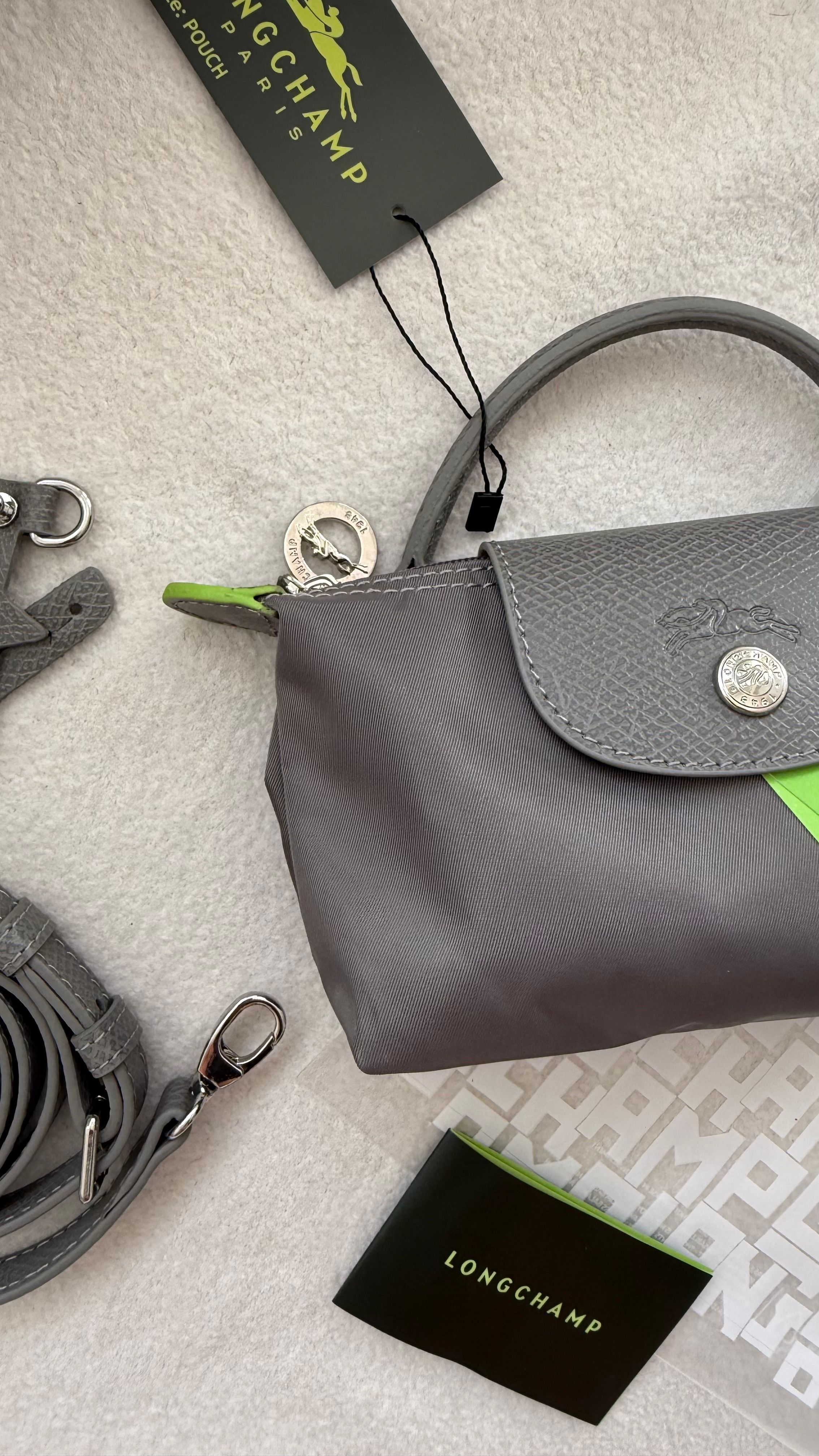 (İTHAL)Longchamp Le Pliage ORJ. Pouch- GRİ