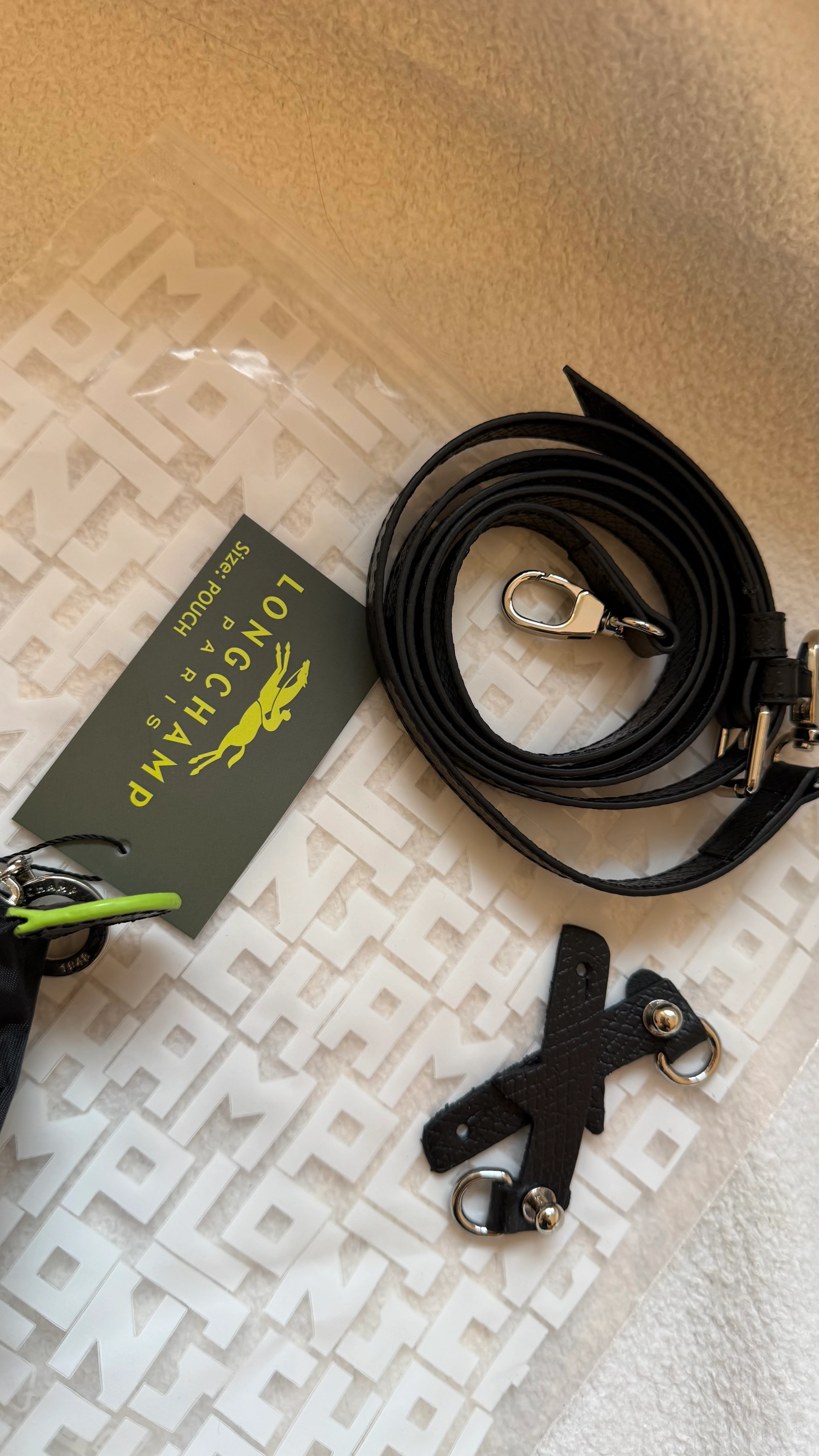 (İTHAL)Longchamp Le Pliage POUCH - SİYAH/Siyah