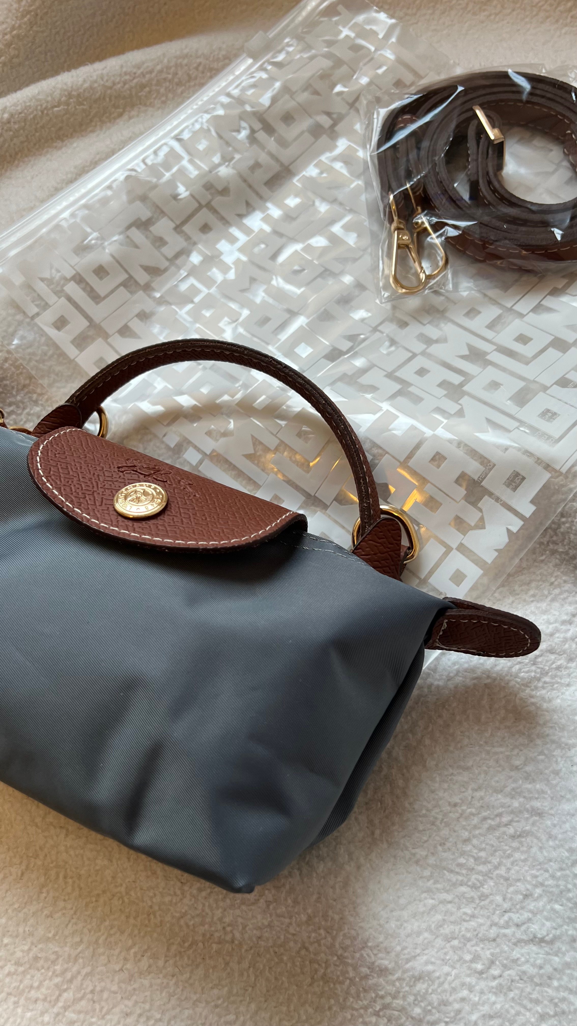 Longchamp La Pliage Koyu Gri-MİNİ