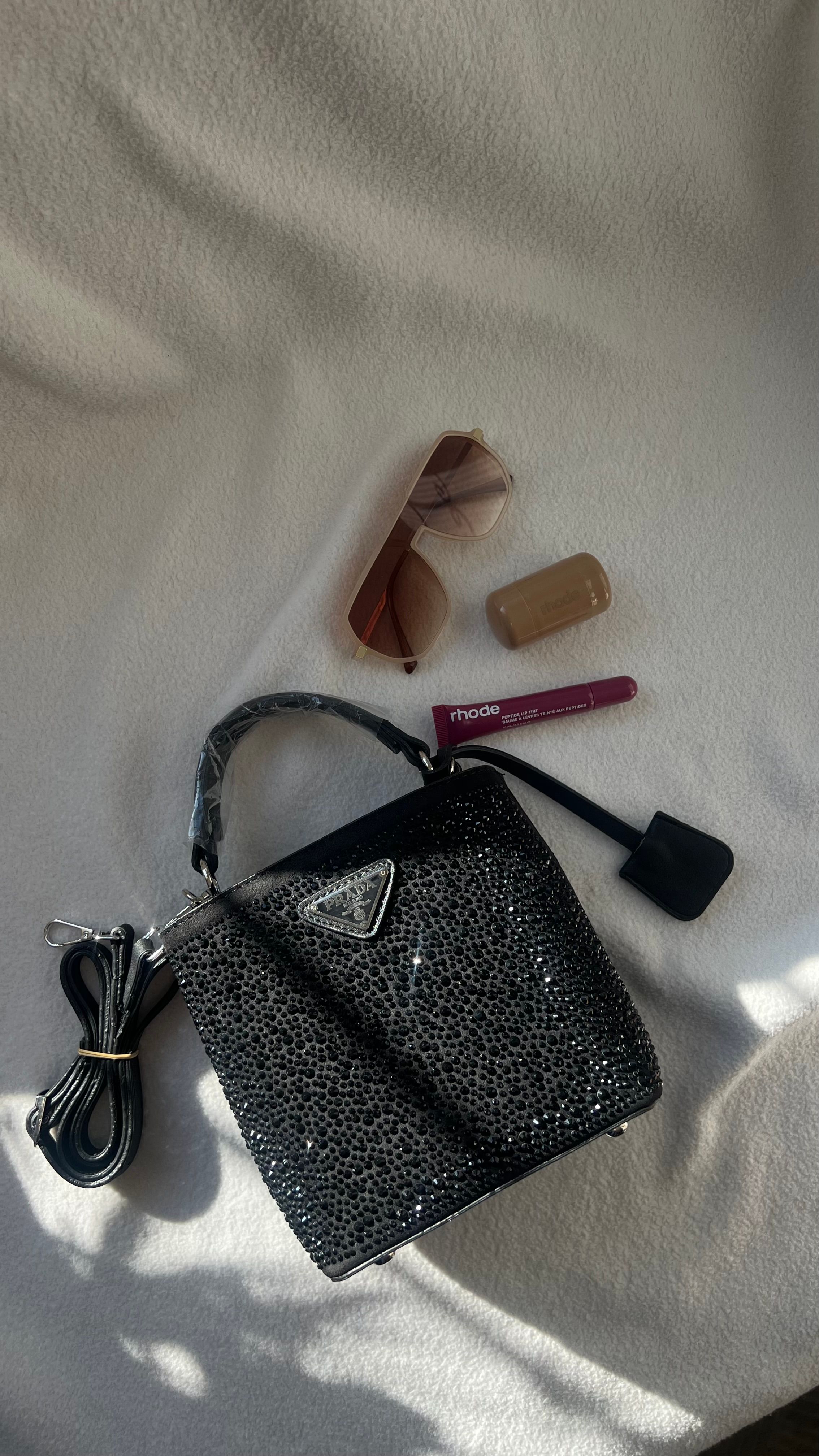 PRADA Panier Crystal Siyah Taş