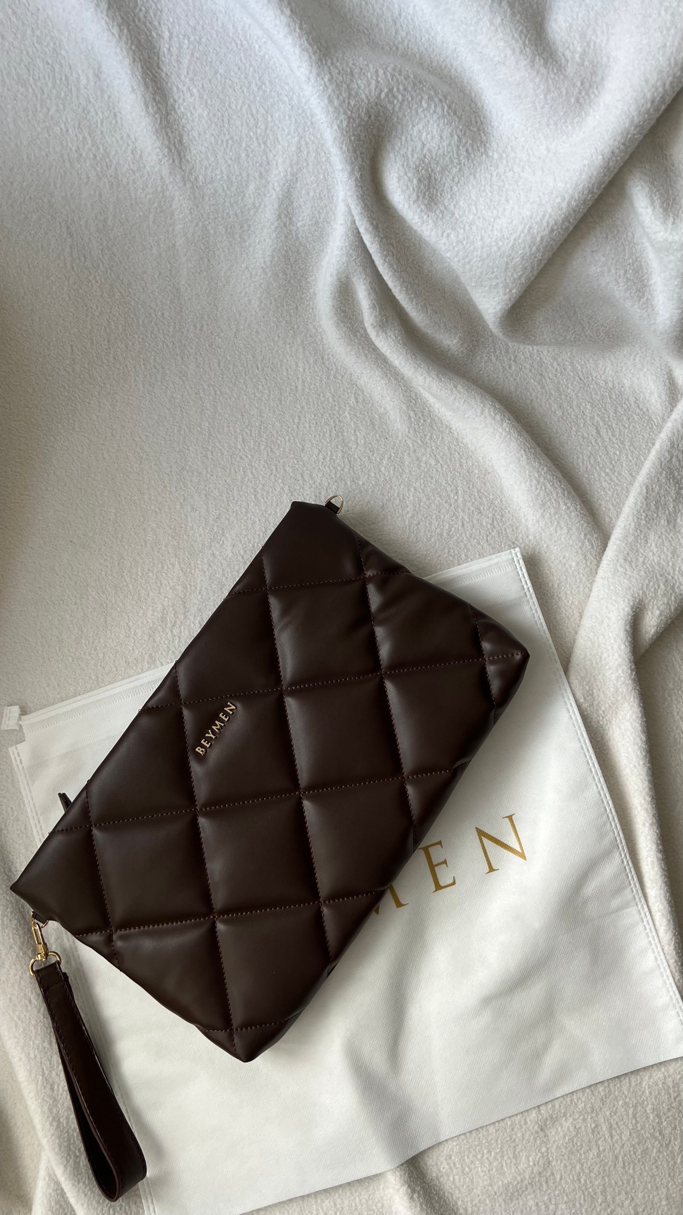 BEYMEN Clutch&Omuz Çantası-Kahverengi