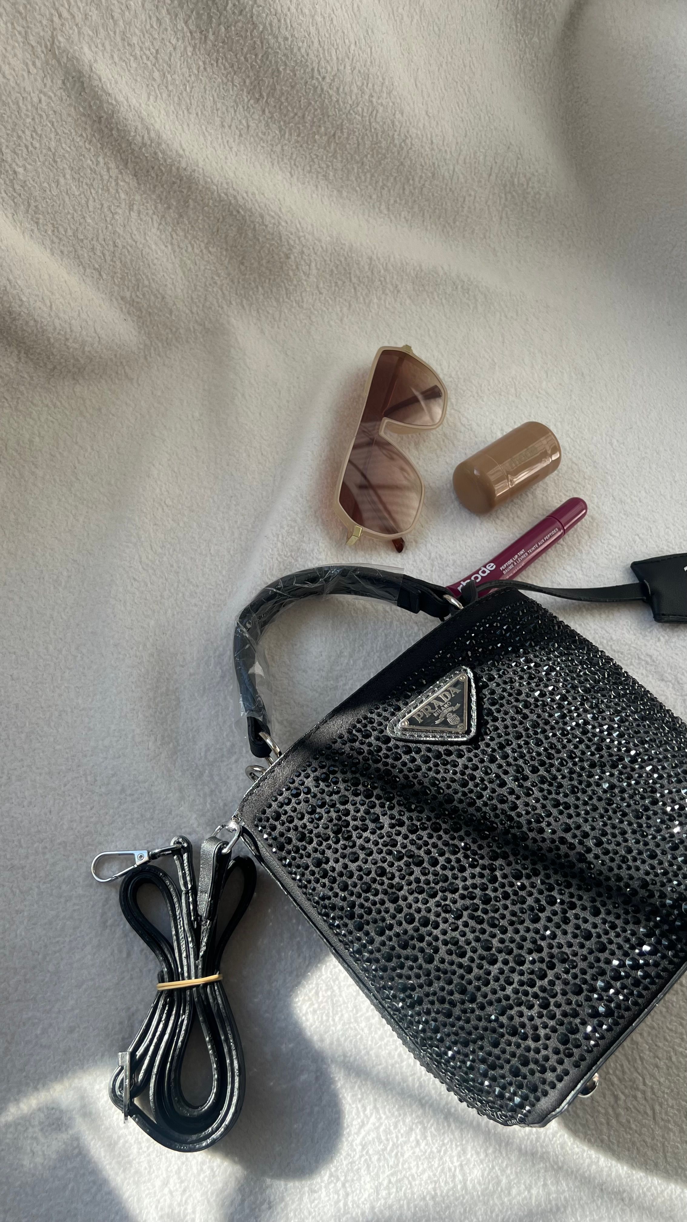PRADA Panier Crystal Siyah Taş