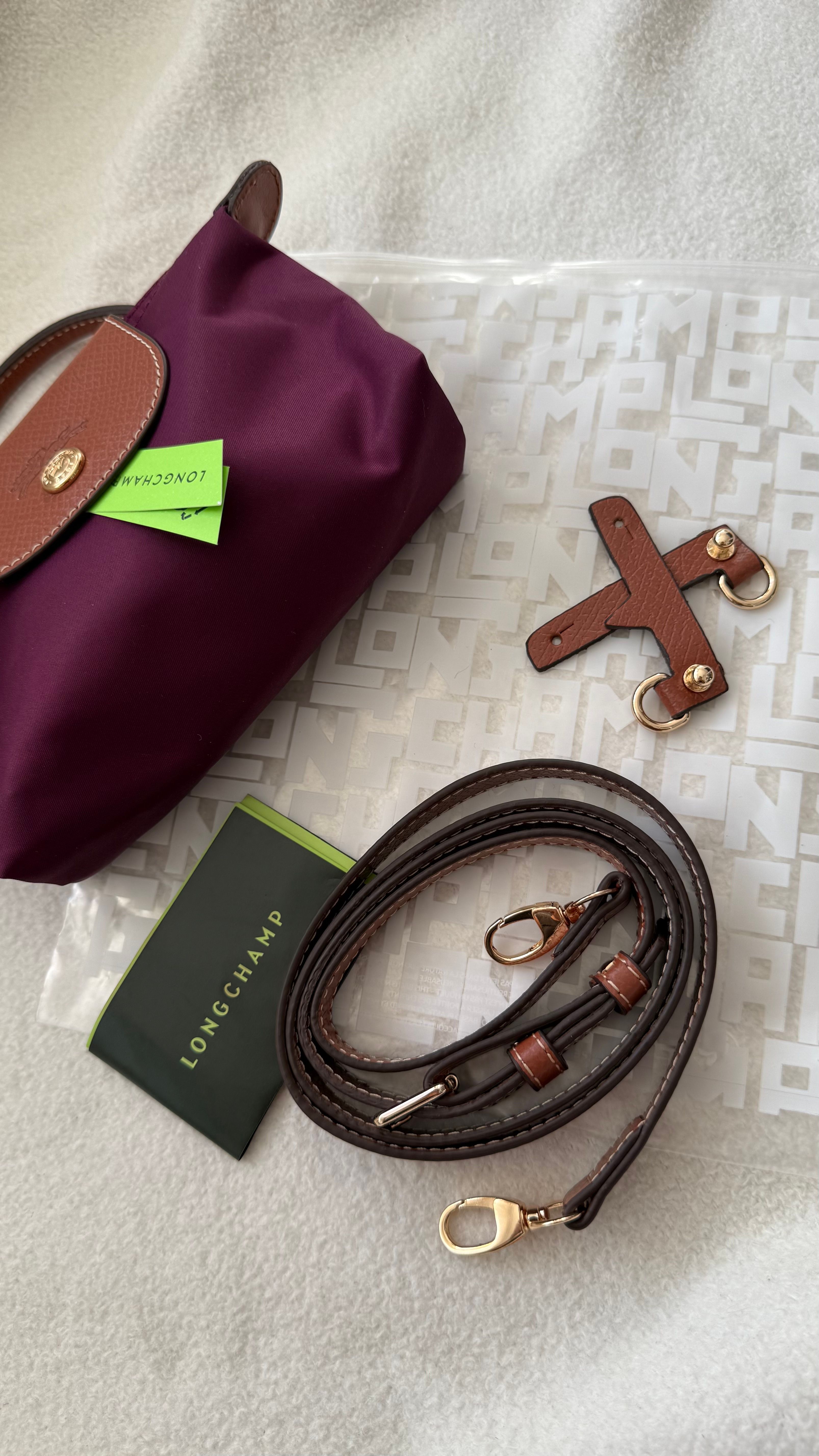 (İTHAL)Longchamp Le Pliage ORJ. Pouch- KOYU MÜRDÜM