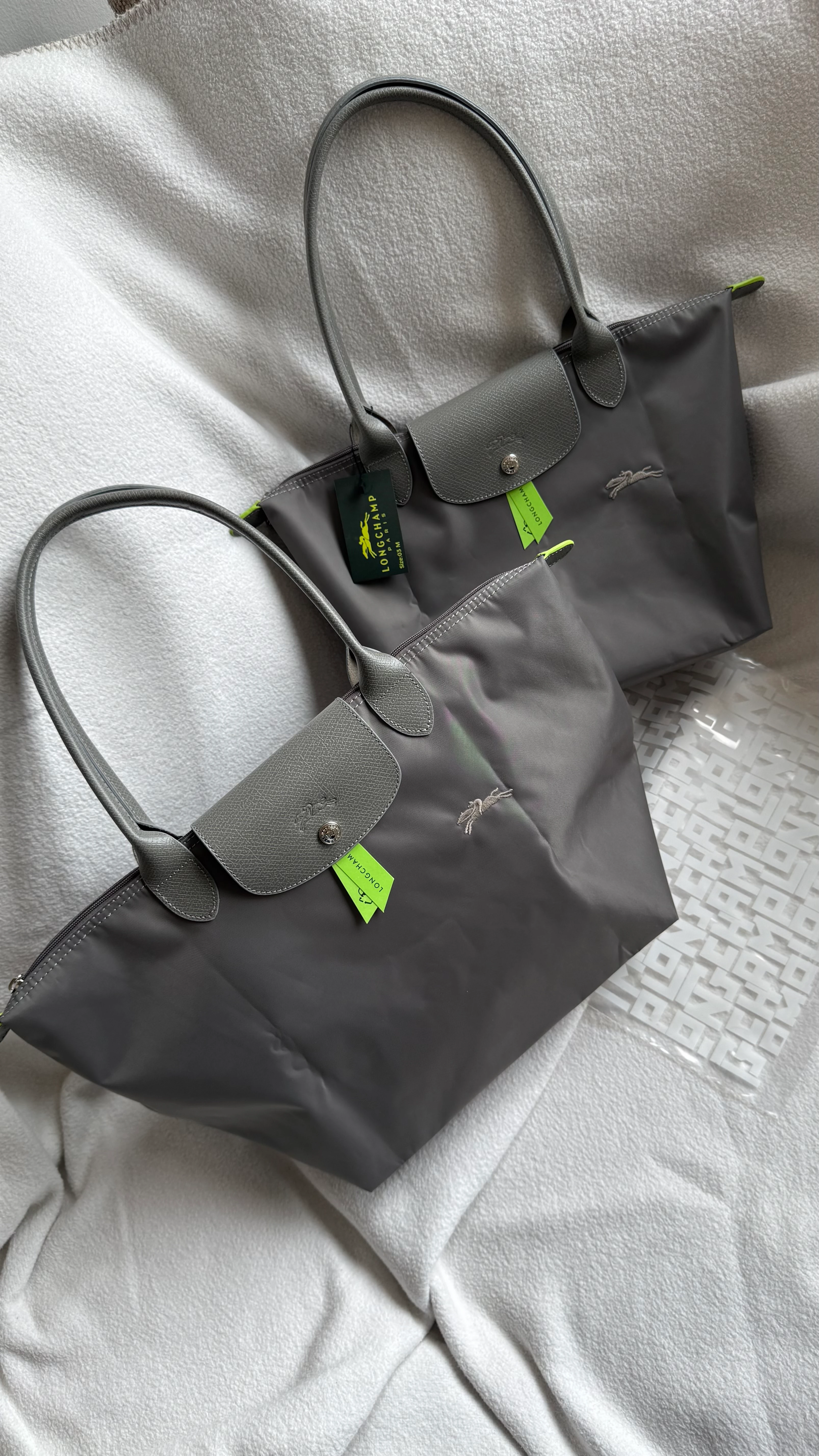 (İTHAL) Le Pliage GREEN Tote-NAKIŞLI - GRİ