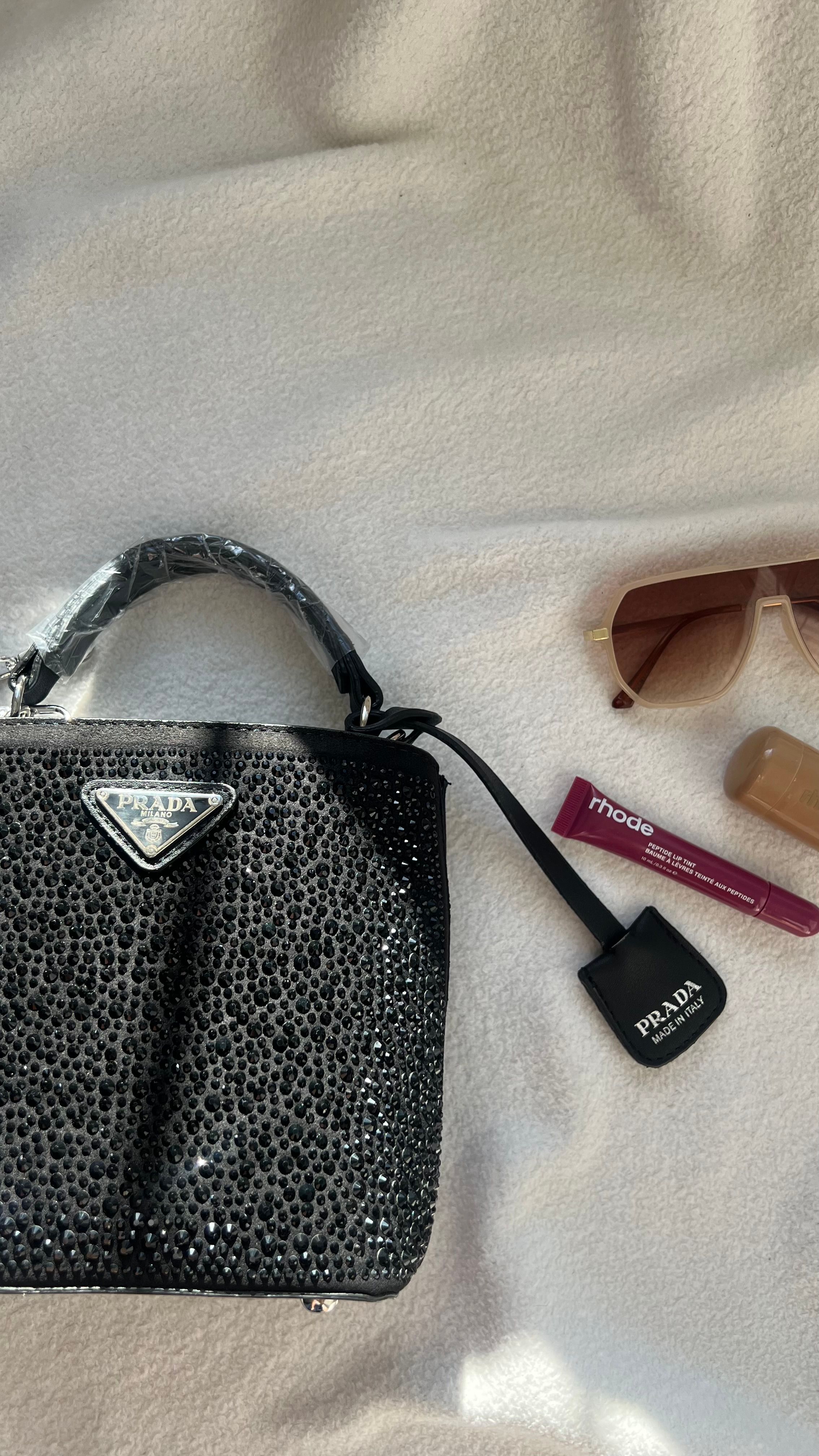 PRADA Panier Crystal Siyah Taş