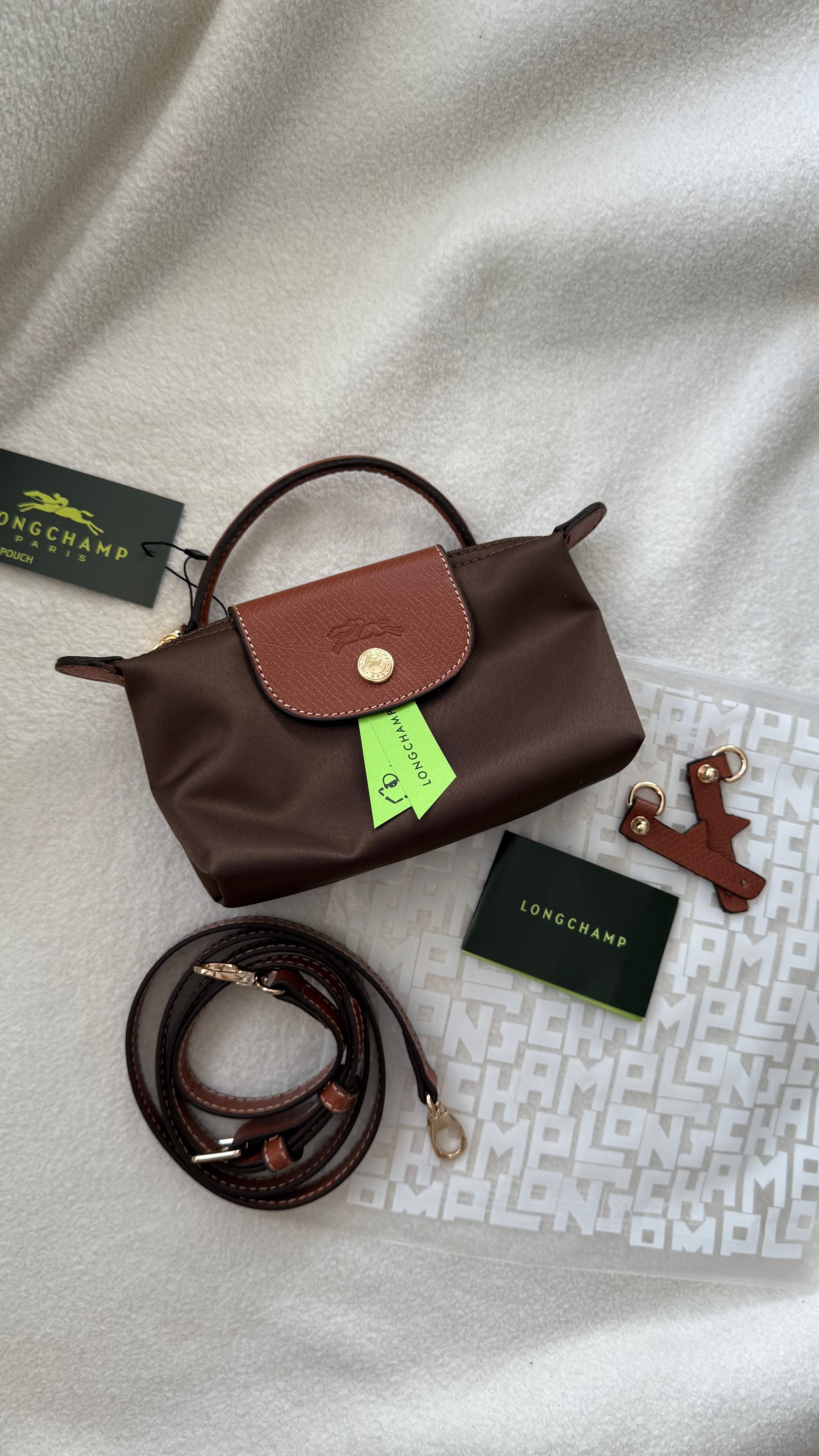 (İTHAL)Longchamp Le Pliage ORJ. Pouch - KAHVERENGİ