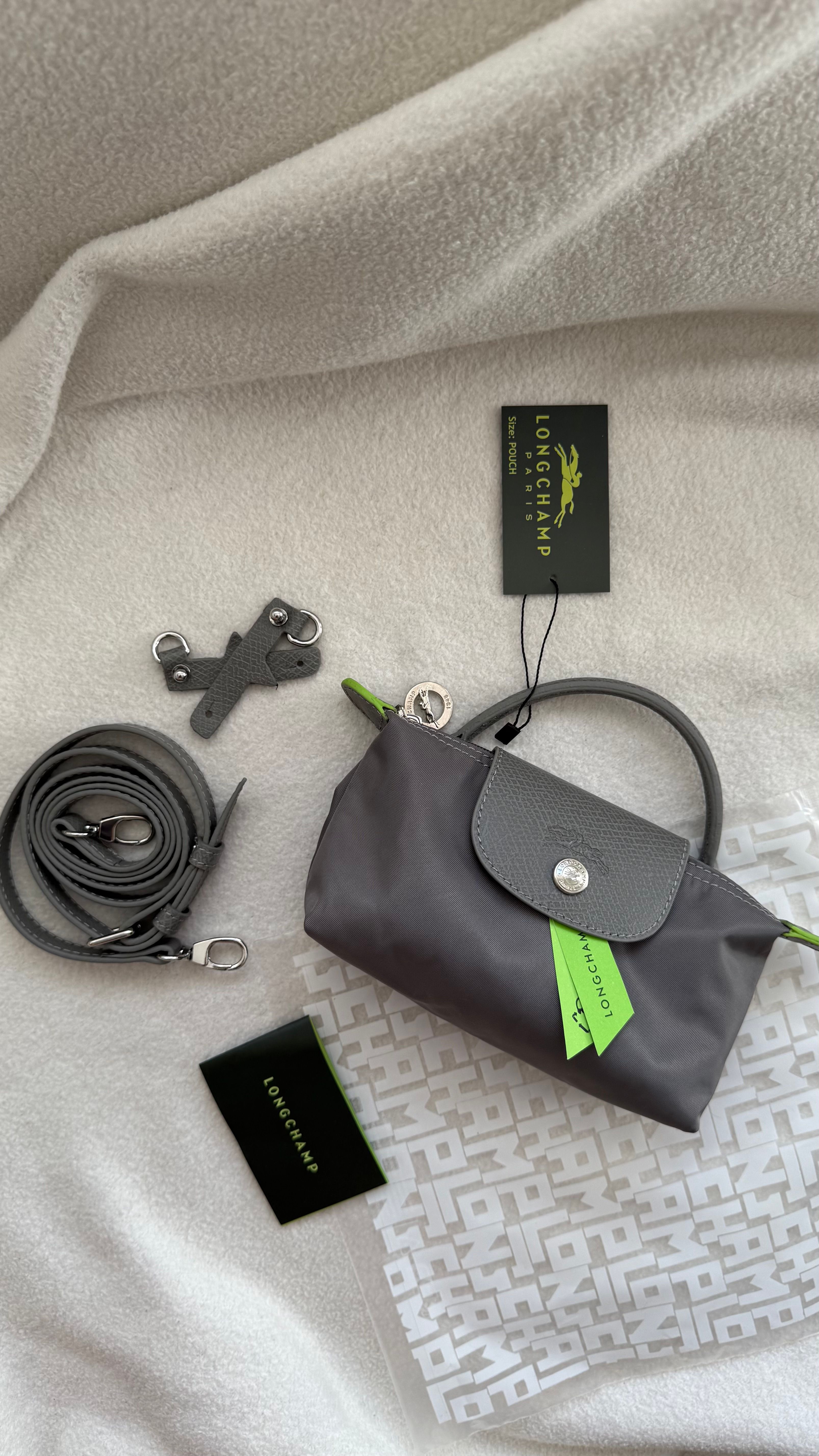 (İTHAL)Longchamp Le Pliage ORJ. Pouch- GRİ