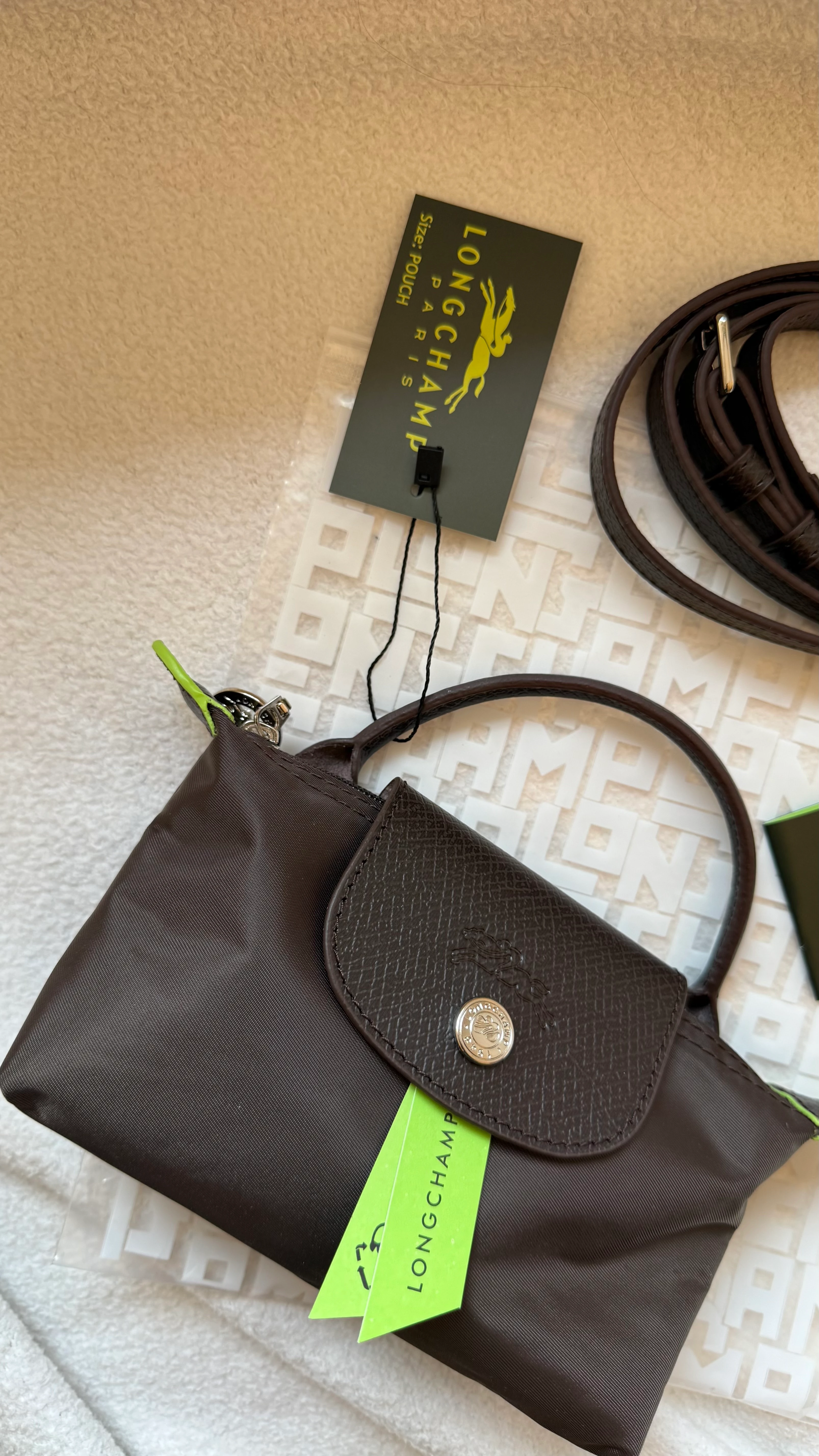 (İTHAL)Longchamp Le Pliage POUCH - MOCHA 