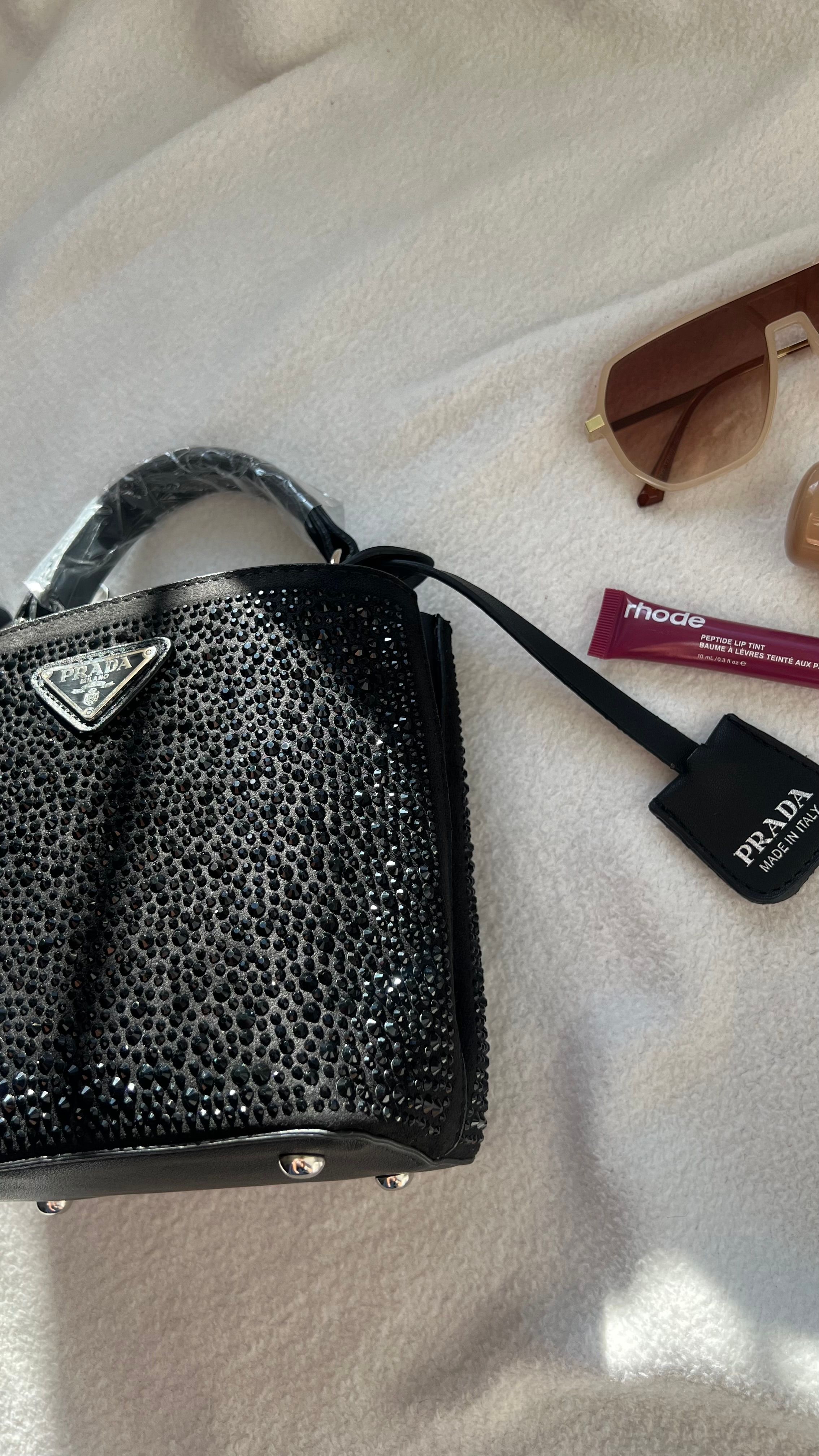 PRADA Panier Crystal Siyah Taş