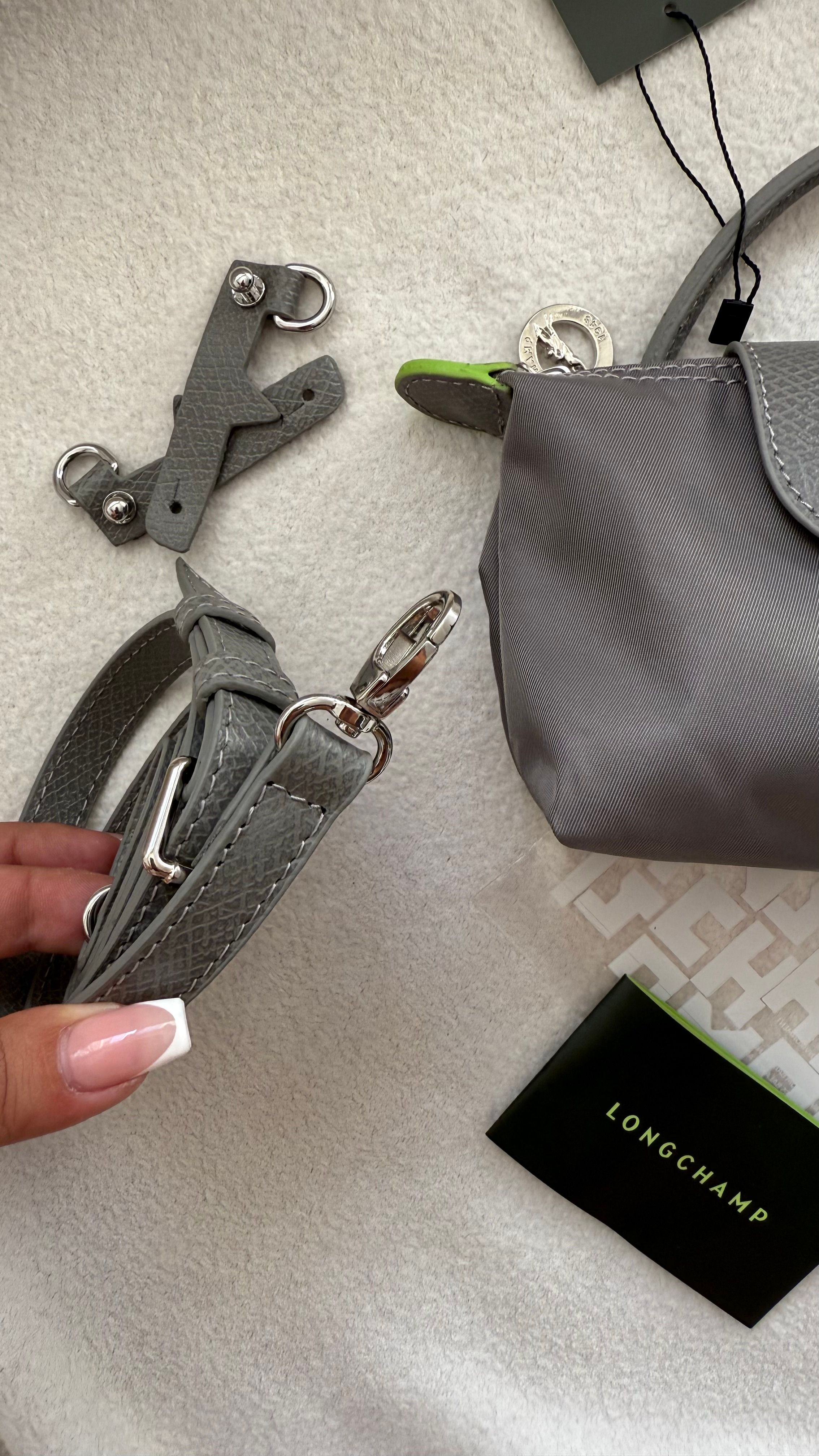 (İTHAL)Longchamp Le Pliage ORJ. Pouch- GRİ