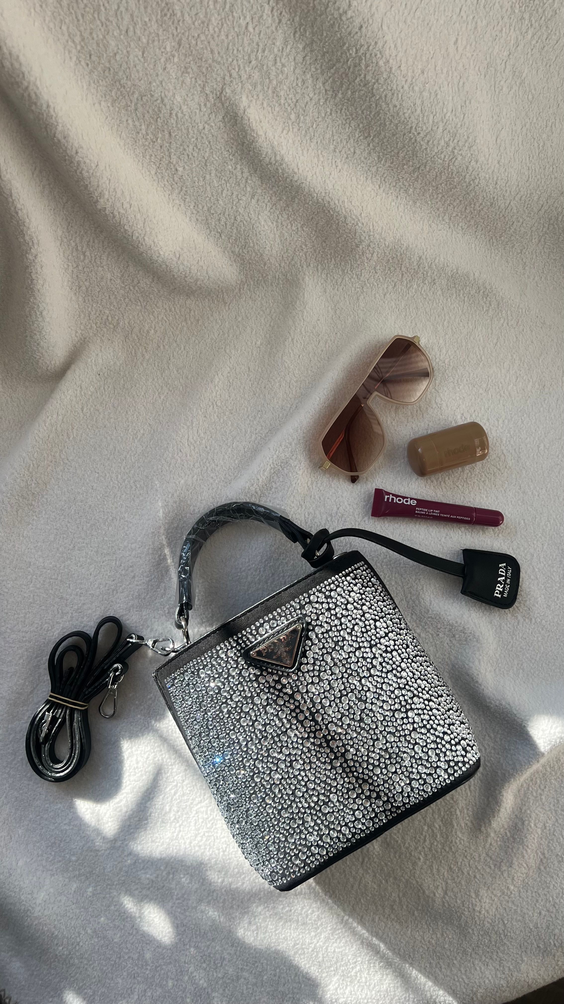PRADA Panier Crystal Gümüş