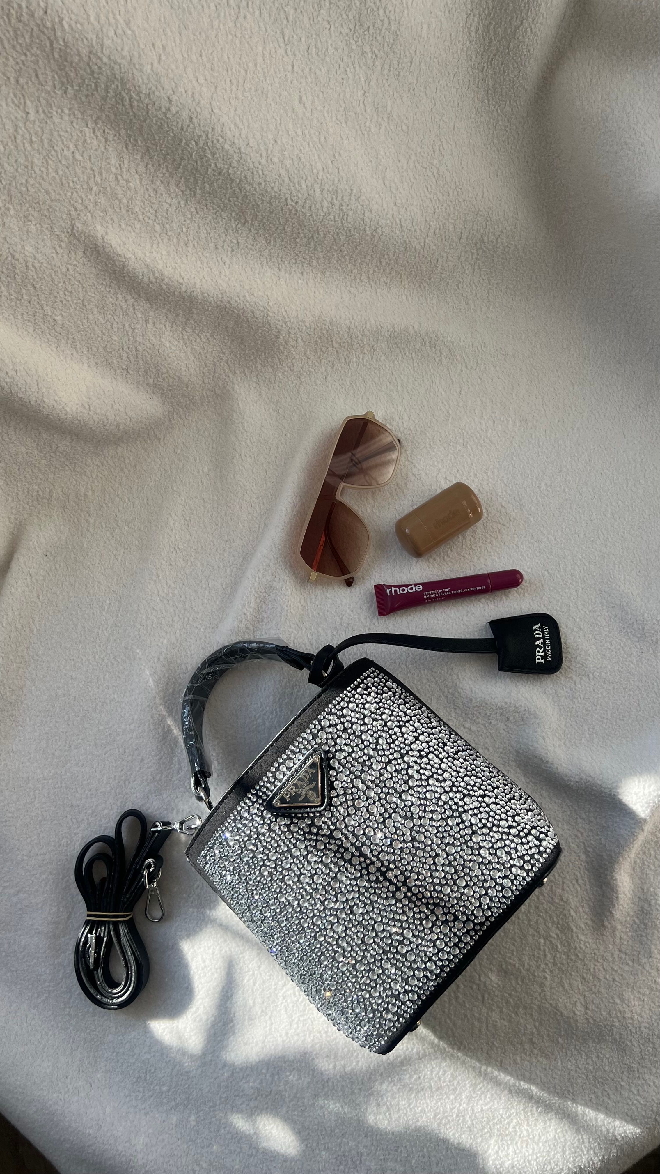 PRADA Panier Crystal Gümüş