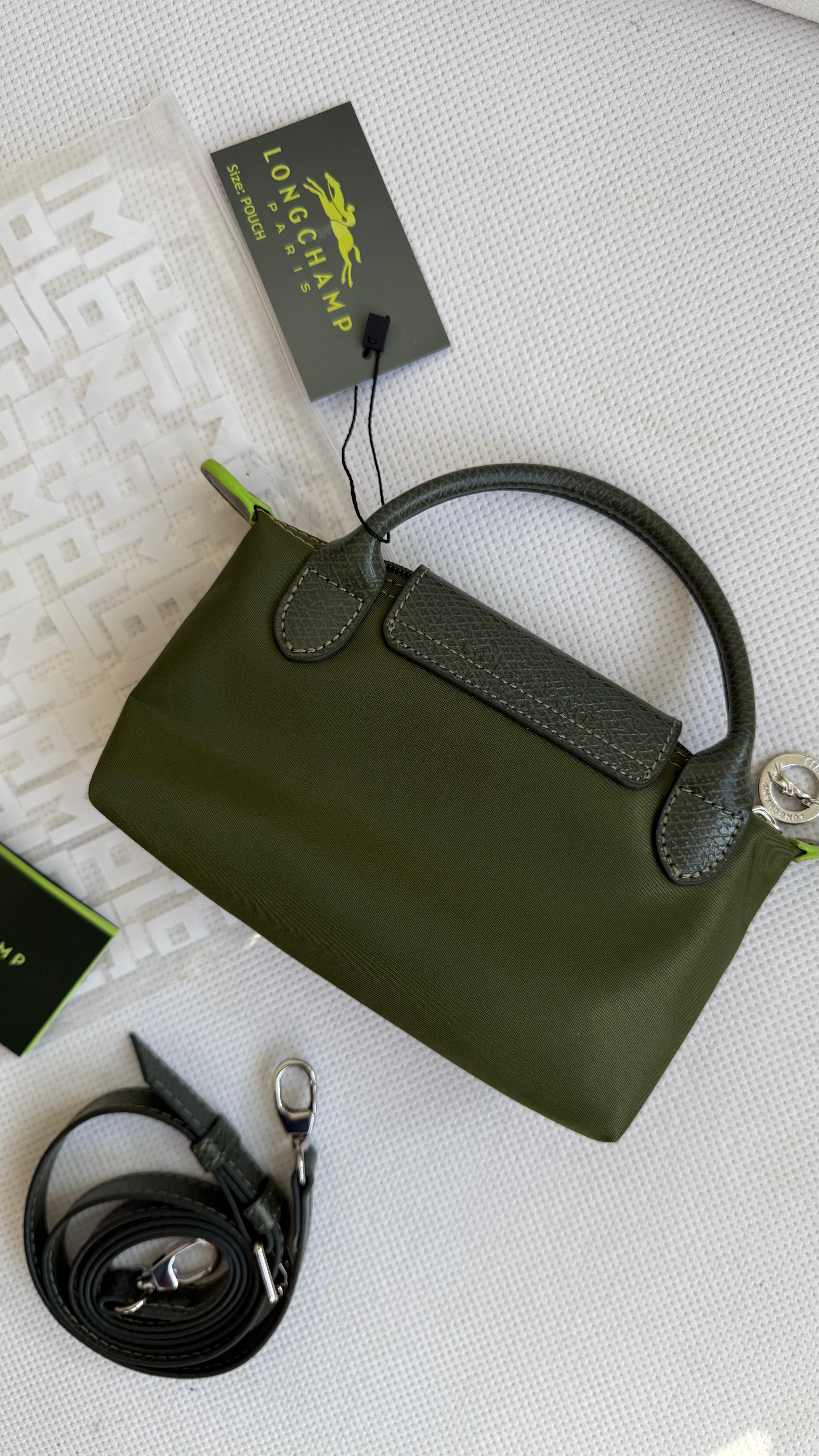 (İTHAL)Longchamp Le Pliage ORJ. Pouch - YEŞİL