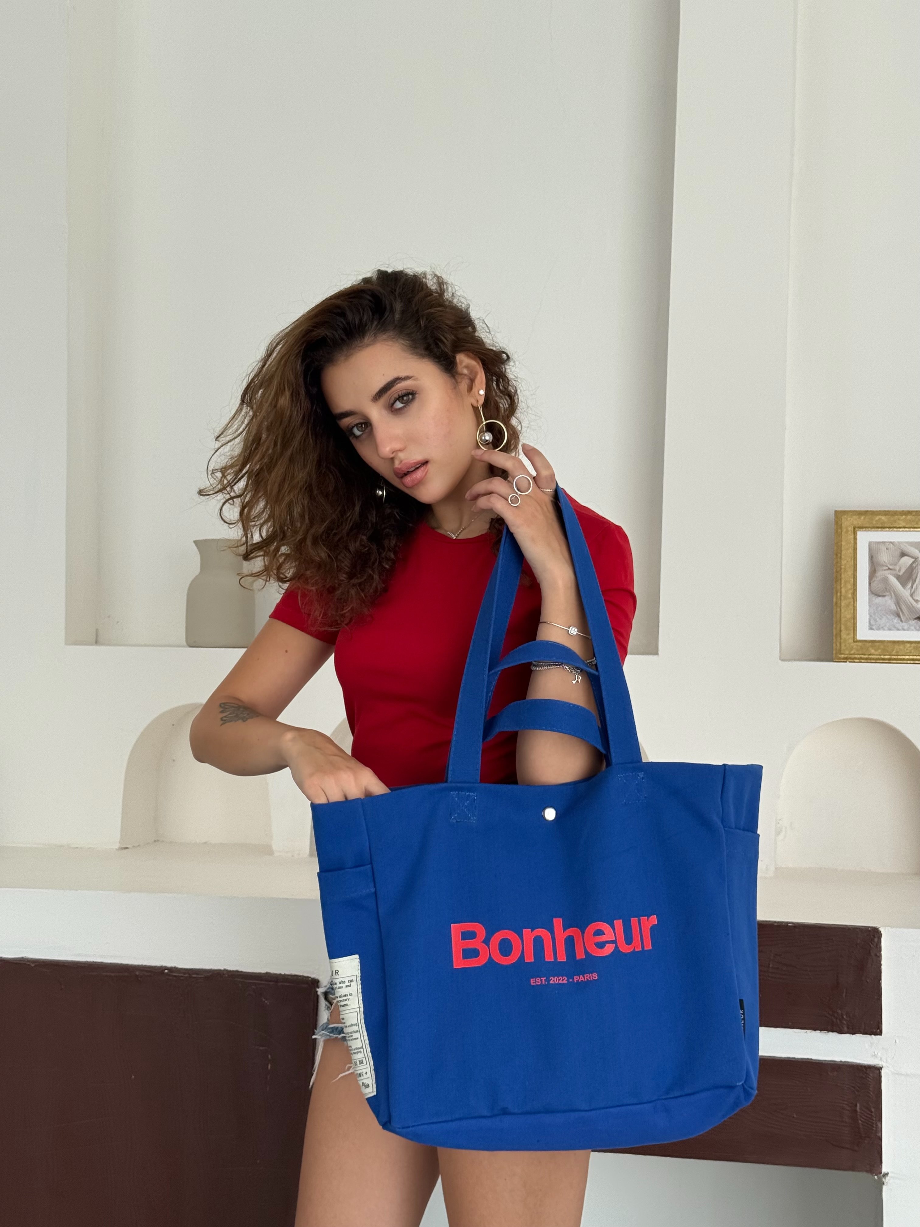 BONHEUR - N°4 Kanvas Çanta - OCEAN BLUE