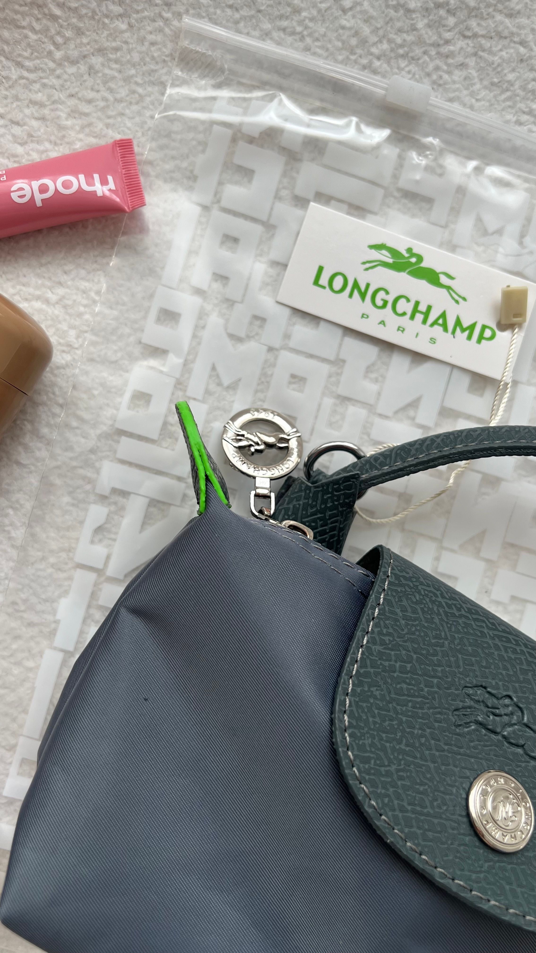 Longchamp La Pliage Mini Gri&Yeşil