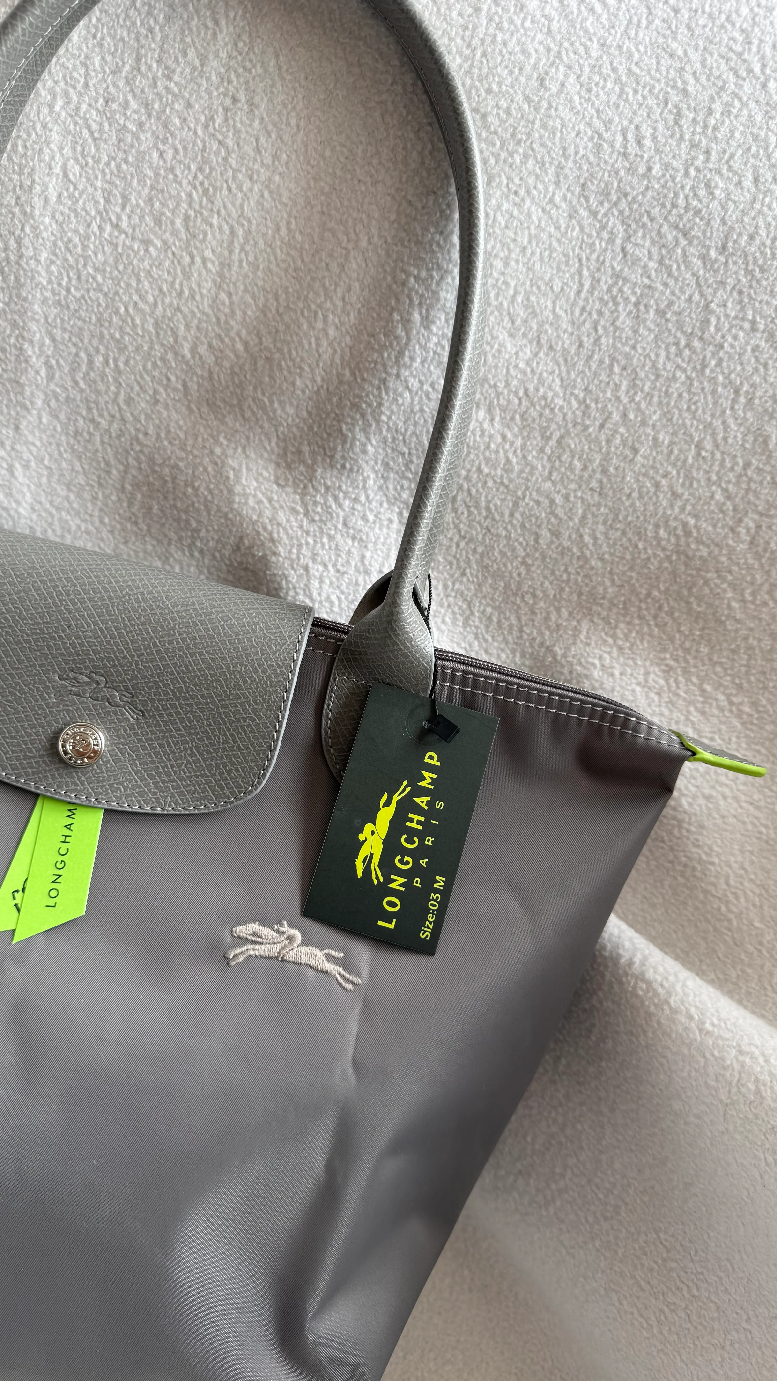 (İTHAL) Le Pliage GREEN Tote-NAKIŞLI - GRİ