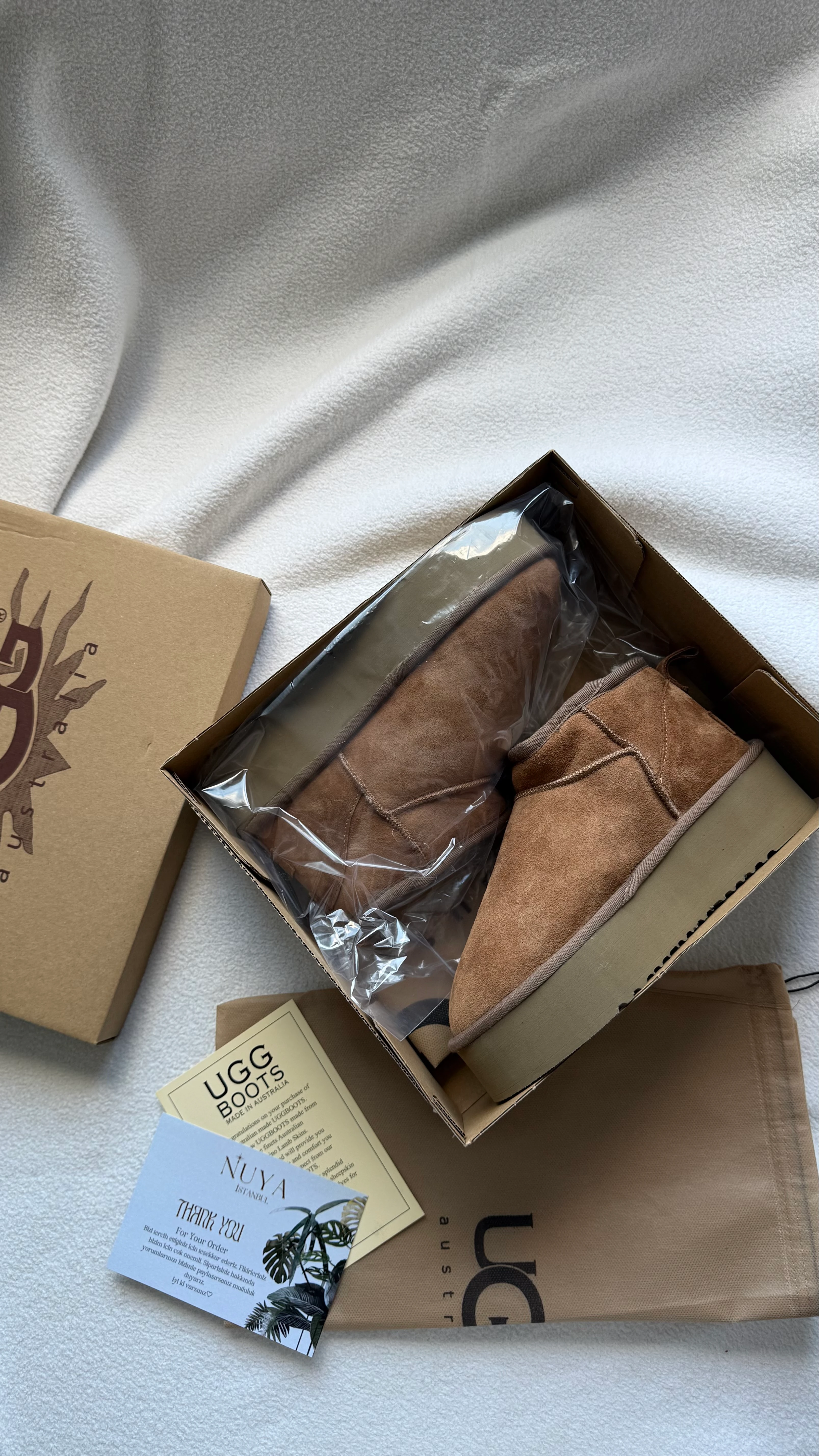 UGG MİNİ PLATFORM KESTANE (GERÇEK KÜRK-GERÇEK DERİ)- DAR KALIP