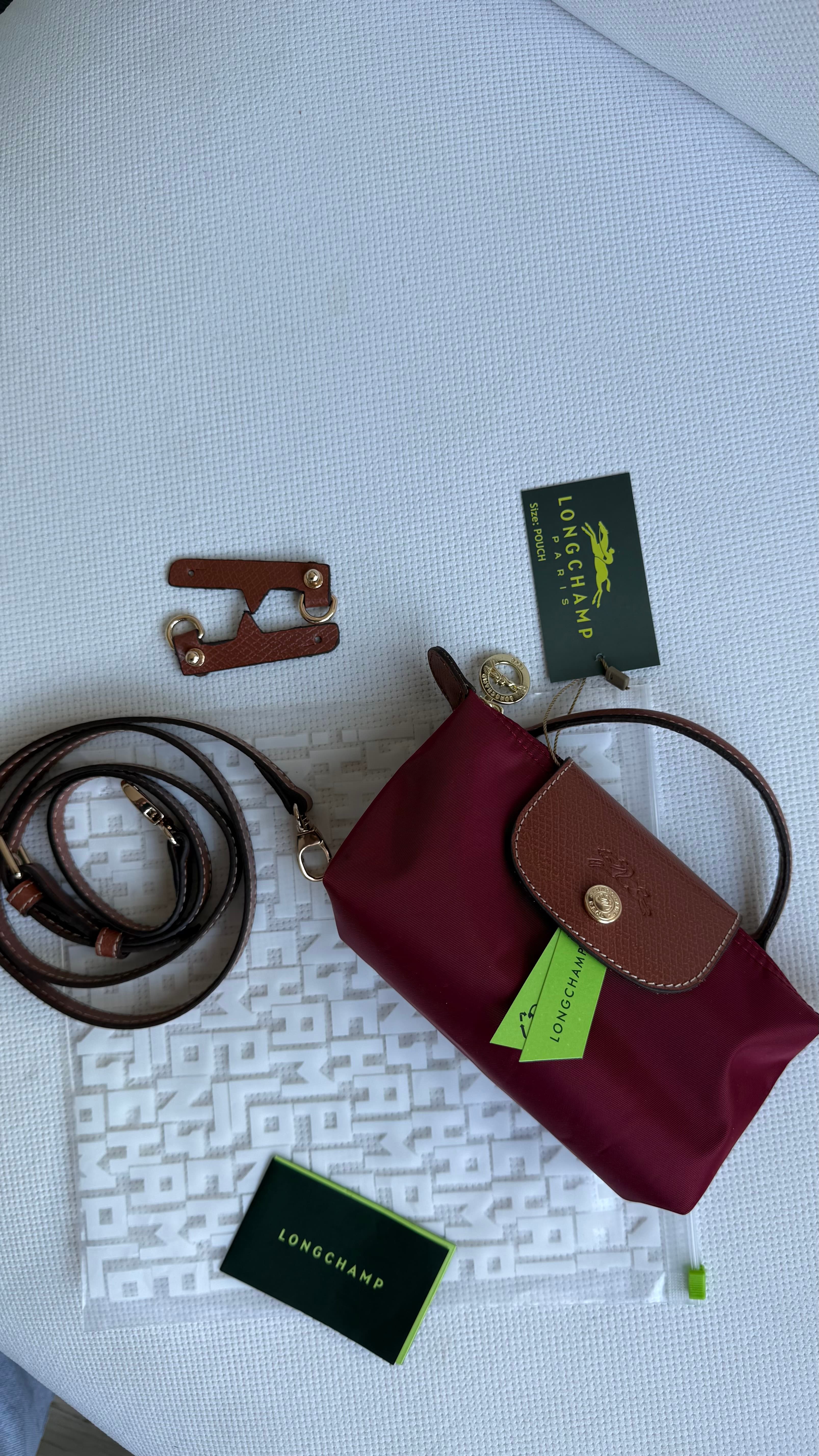 (İTHAL)Longchamp Le Pliage ORJ. Pouch - BORDO