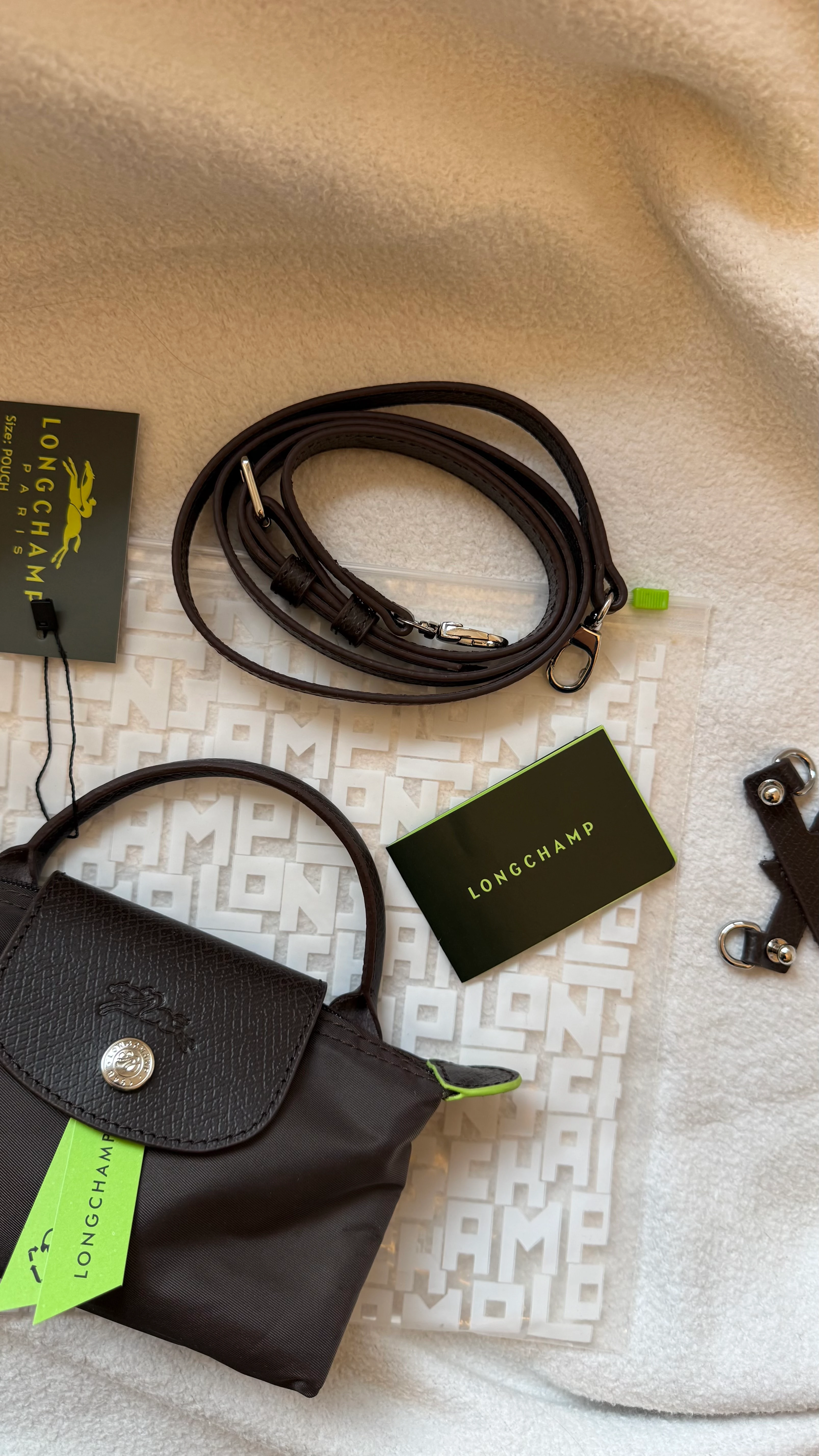 (İTHAL)Longchamp Le Pliage POUCH - MOCHA 