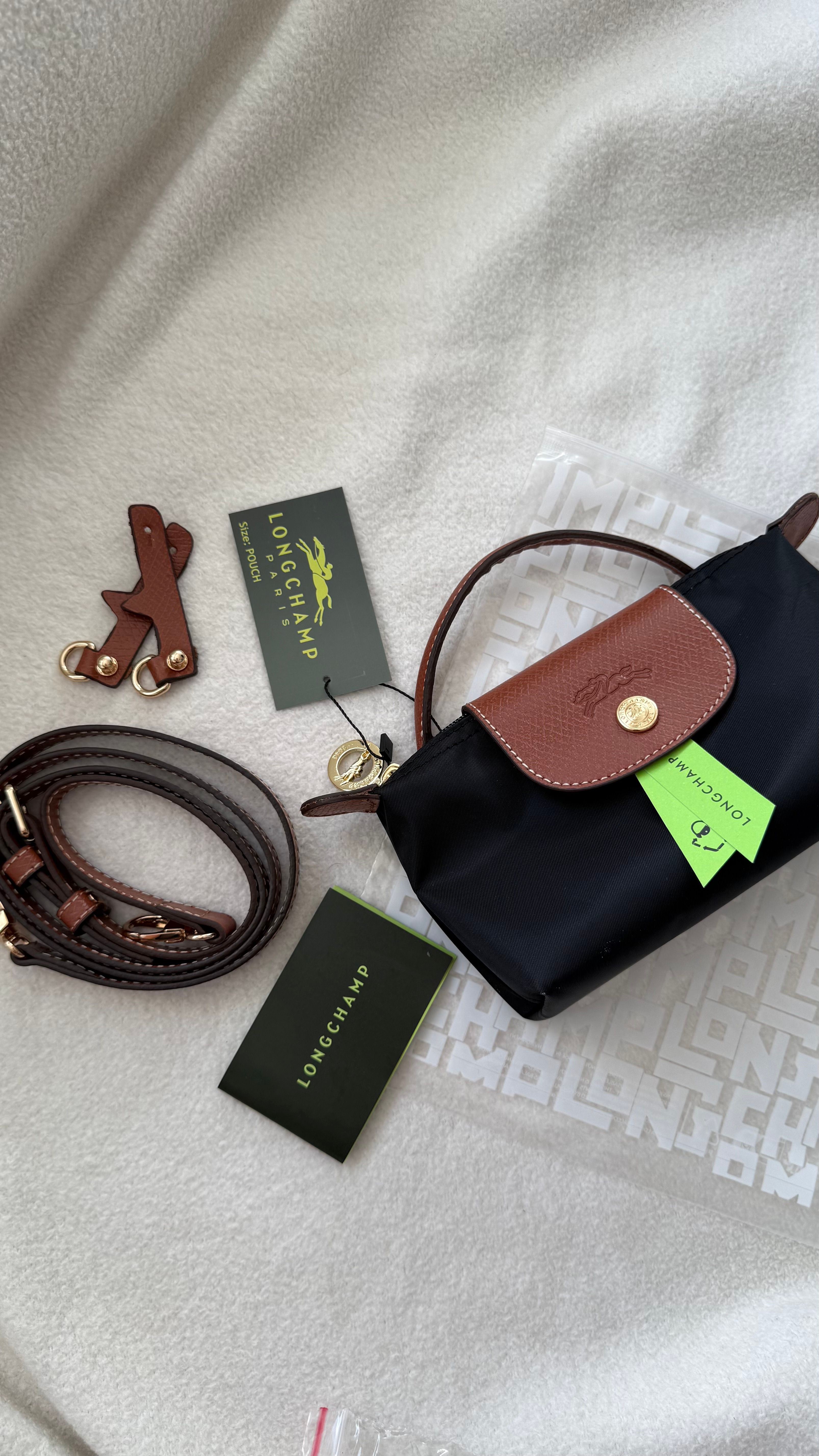(İTHAL)Longchamp Le Pliage ORJ. Pouch - SİYAH