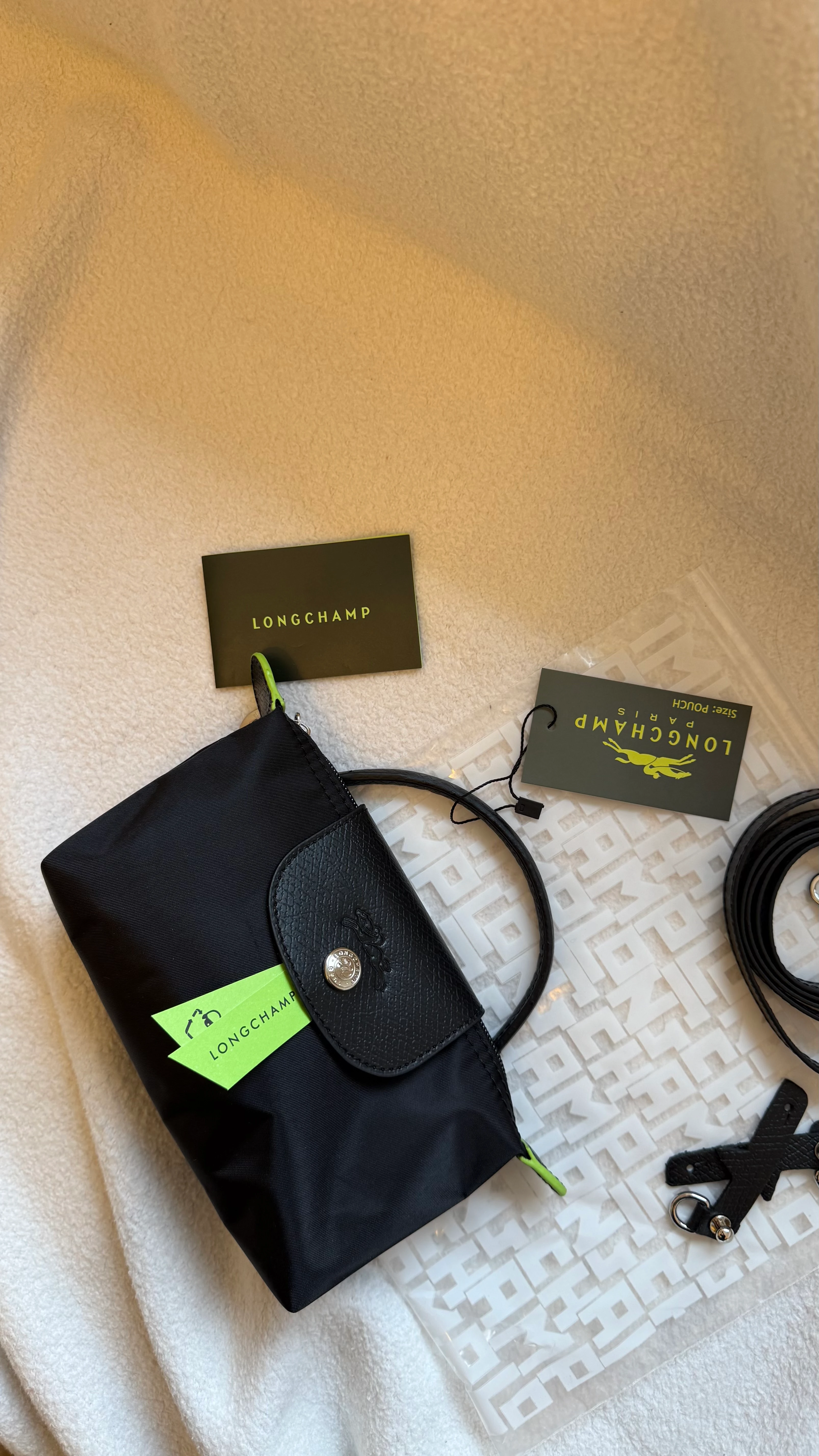 (İTHAL)Longchamp Le Pliage POUCH - SİYAH/Siyah